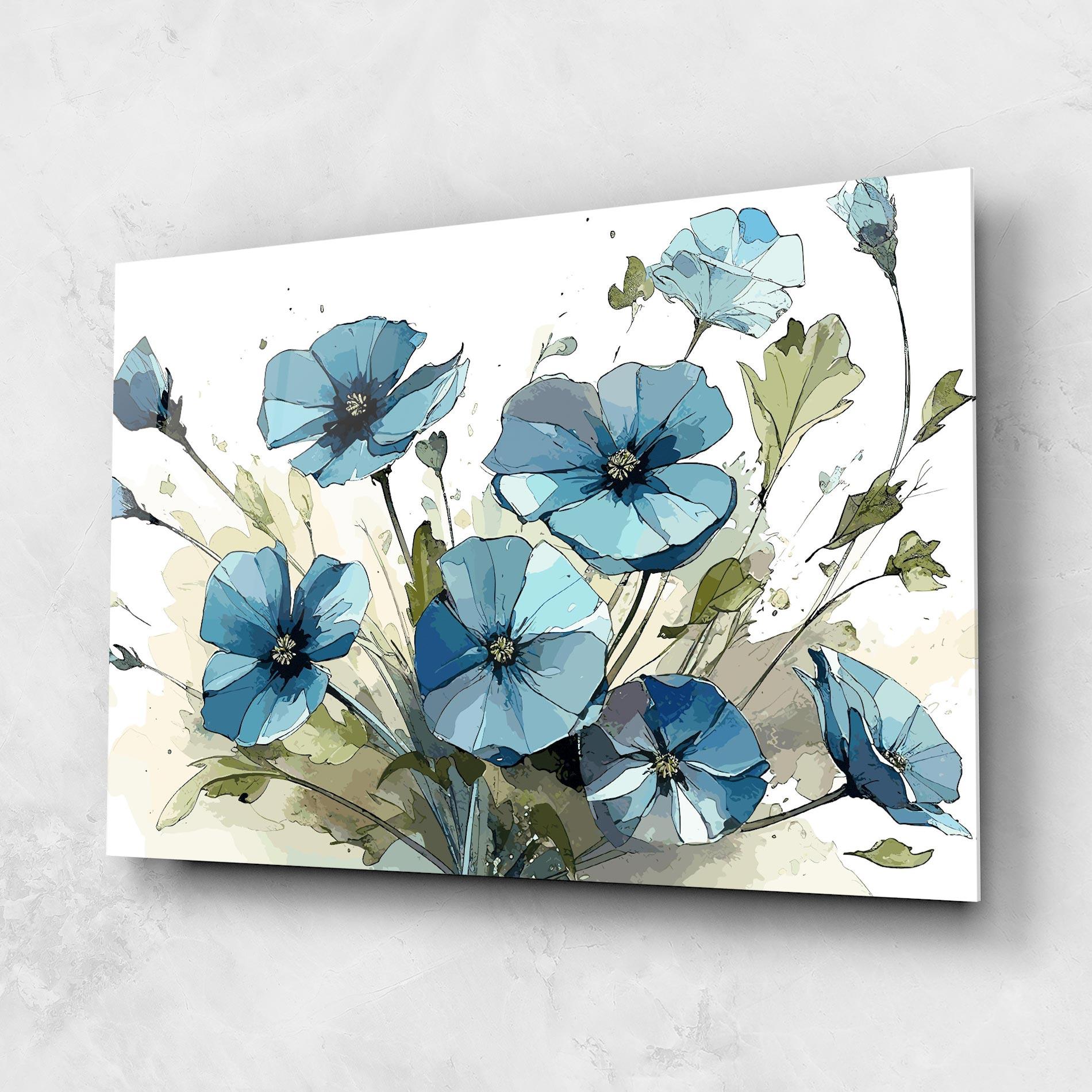 Tablou Sticla Blue Wild Plant mockup 1