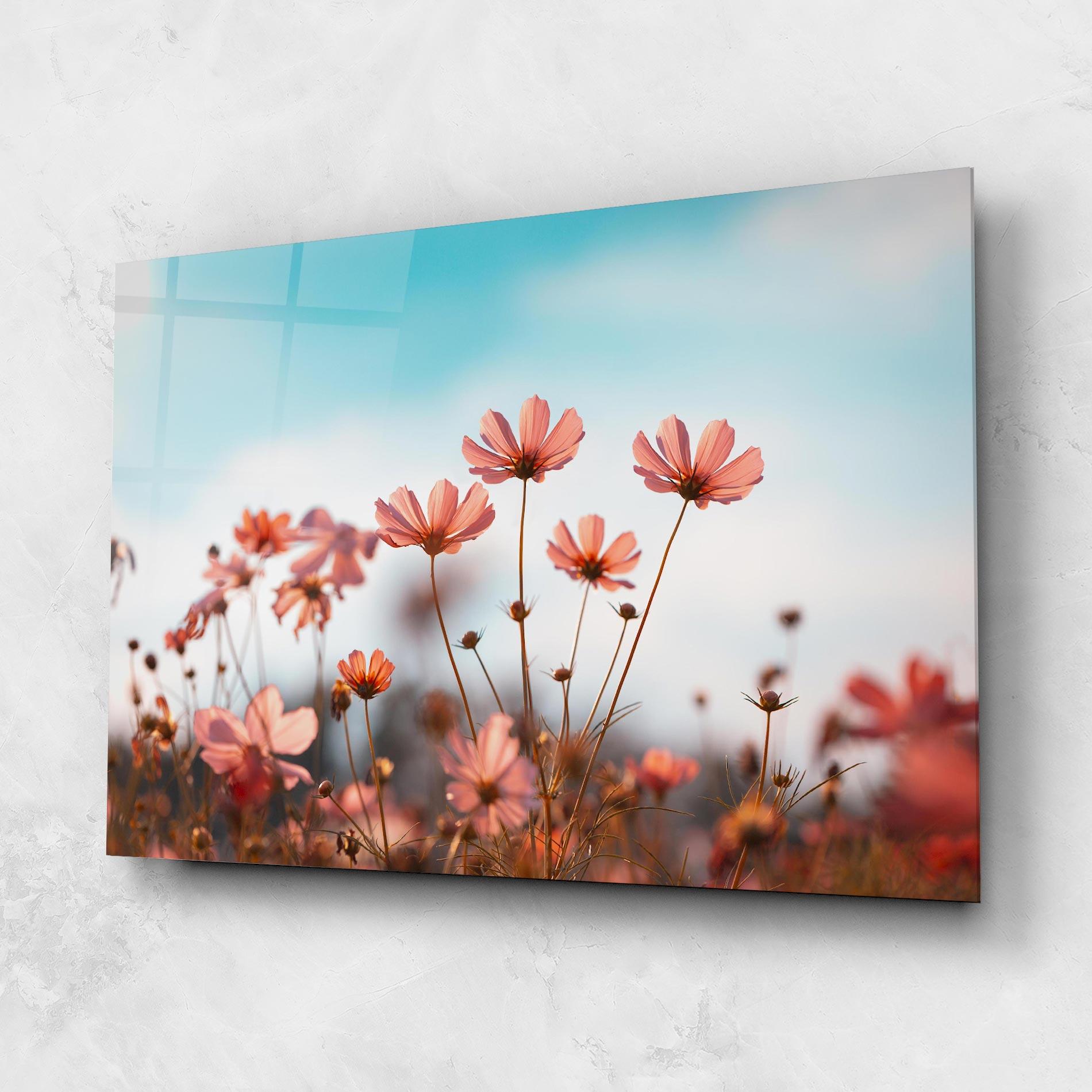 Tablou Sticla Cosmos Flowers Beautiful mockup 1