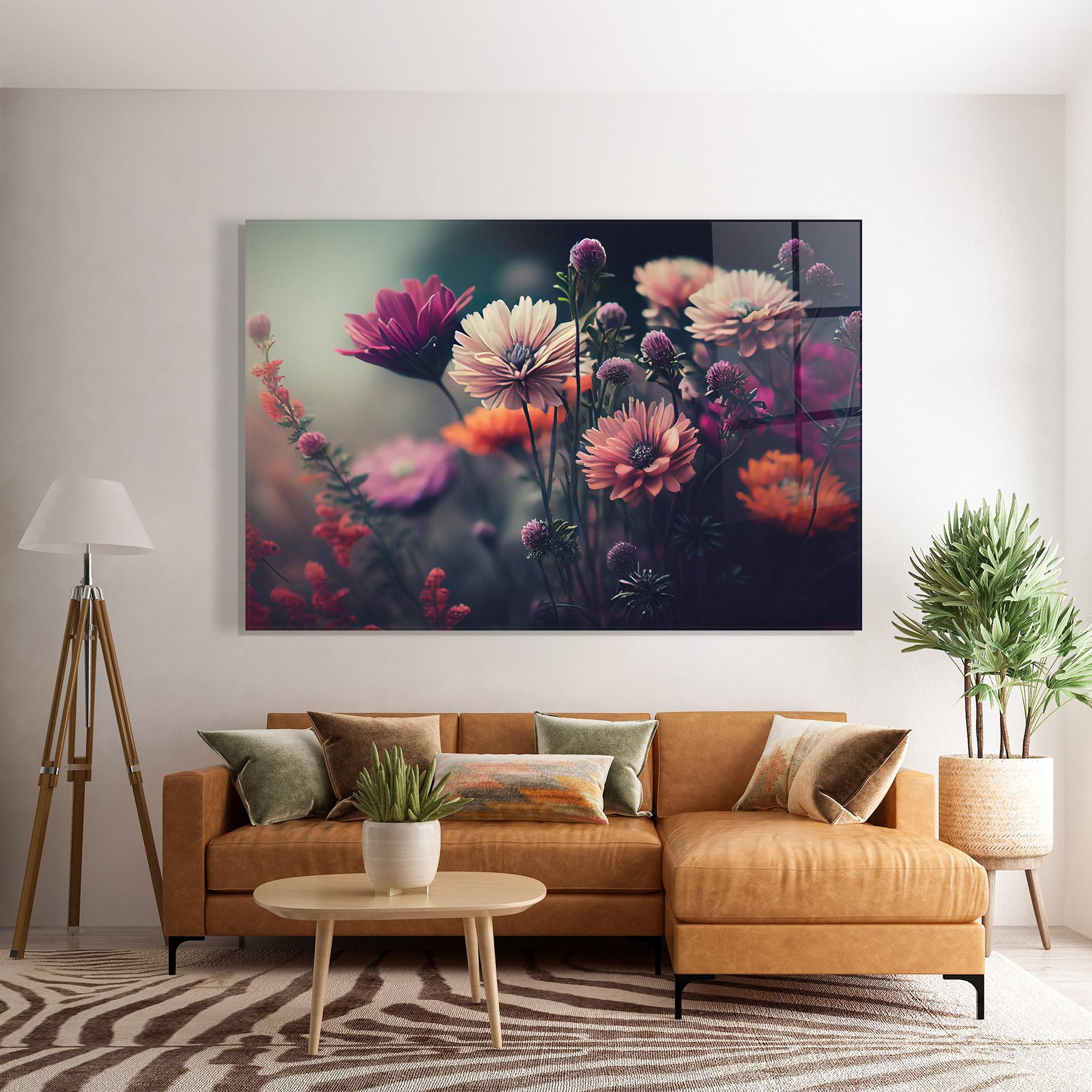 Tablou Sticla Beautiful Flower Garden mockup 7