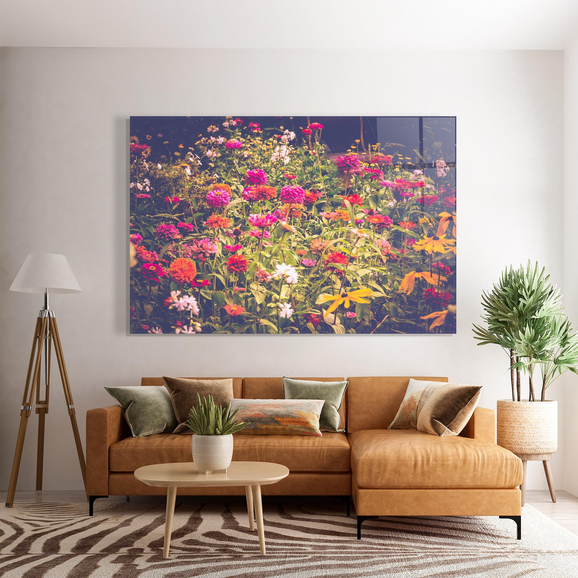 Tablou Sticla Colorful Wild Field mockup 7