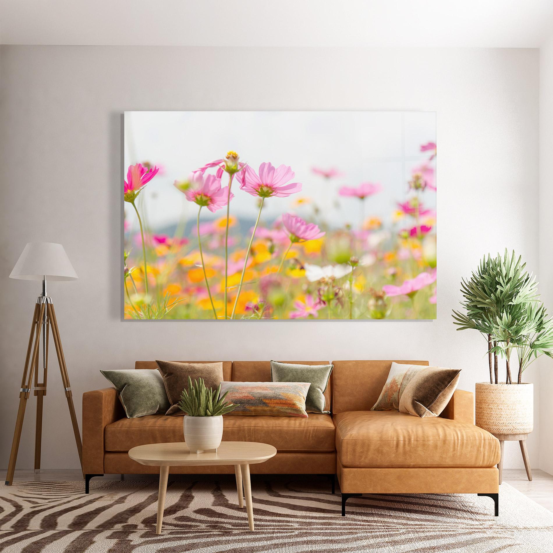 Tablou Sticla Cosmos Beauty Flowers mockup 7