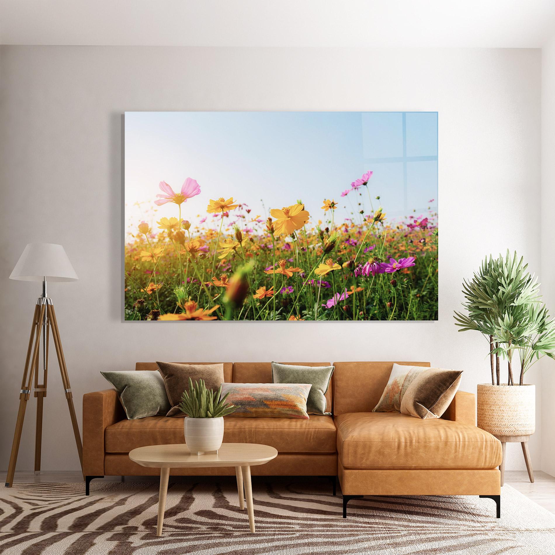 Tablou Sticla Cosmos Field Sunset mockup 7