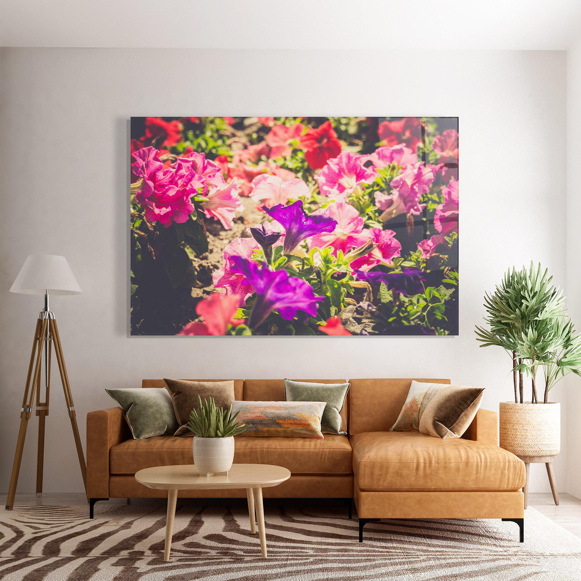 Tablou Sticla Daylight Purple Flower mockup 7