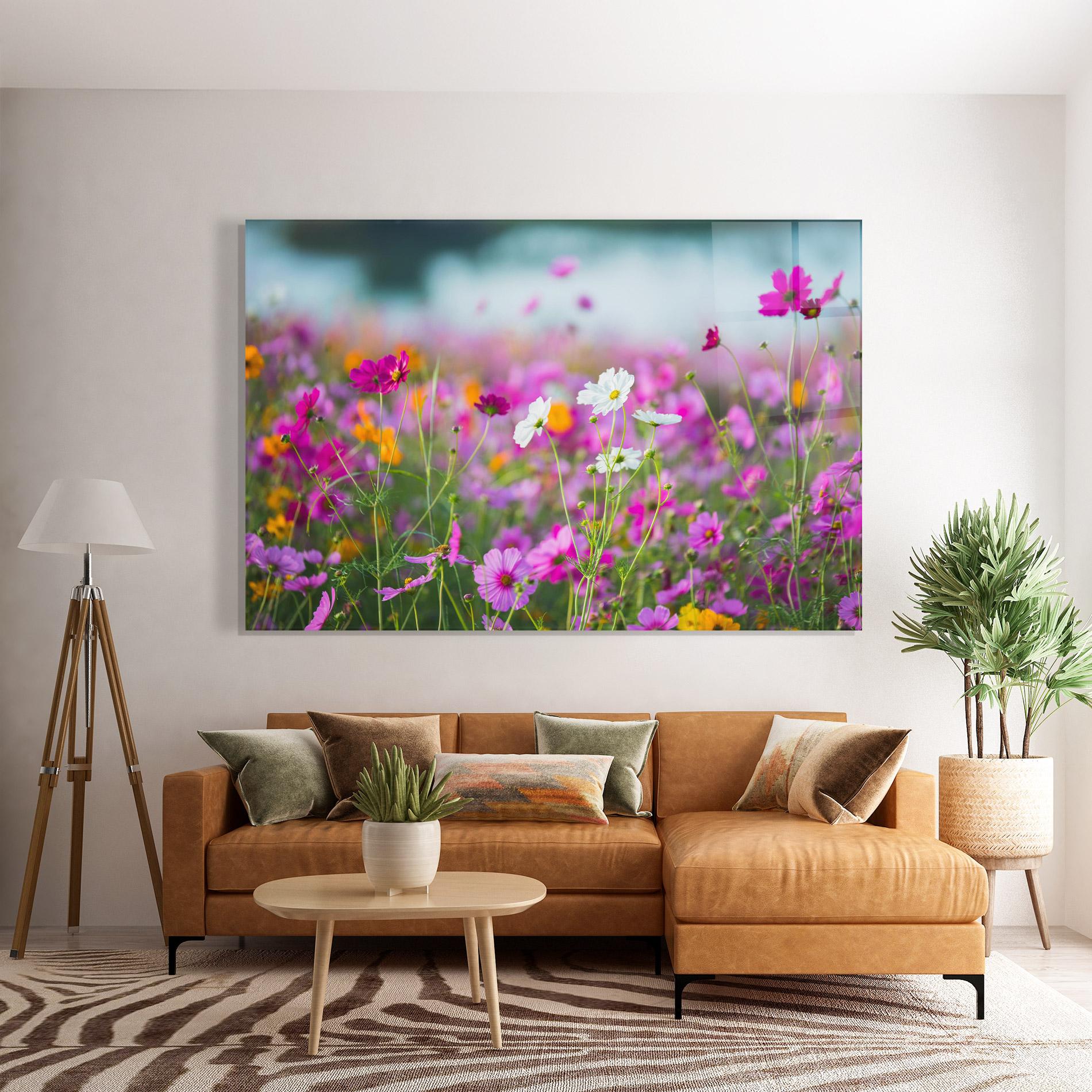 Tablou Sticla Flower Grassland mockup 7