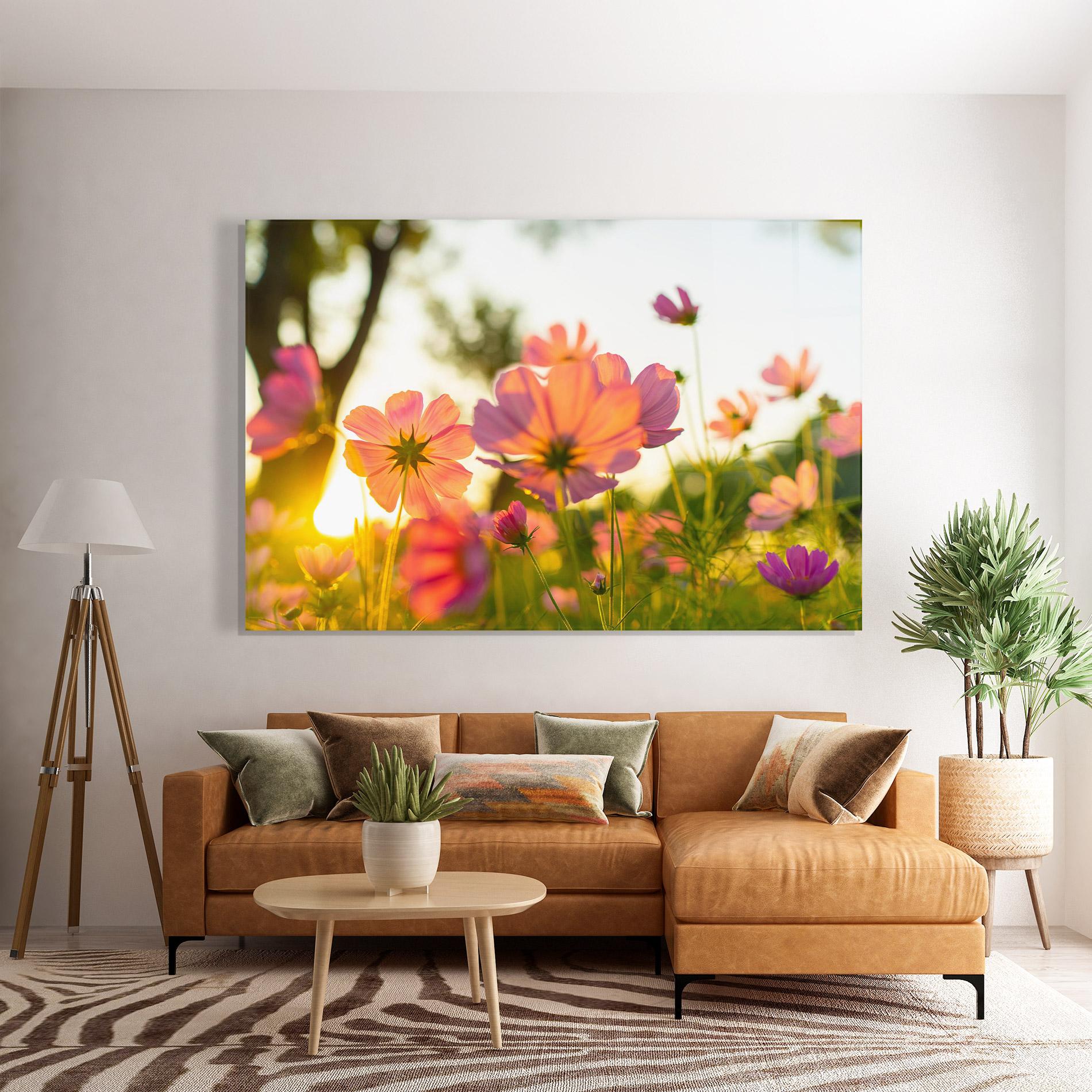 Tablou Sticla Sunset Blooming Flower mockup 7