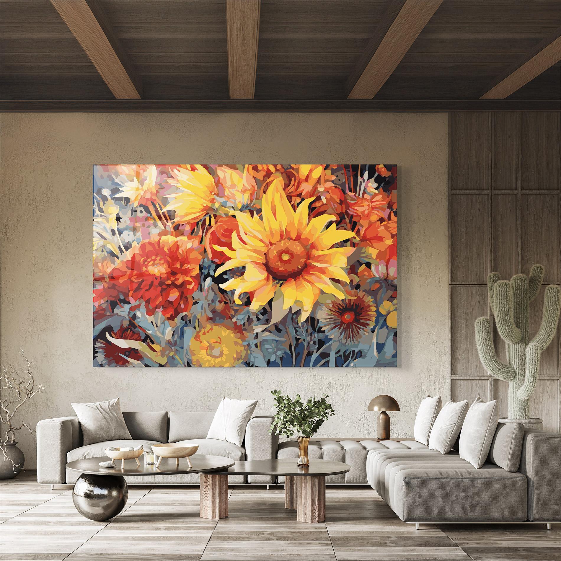 Tablou Sticla Autumn Wild Flower mockup 8