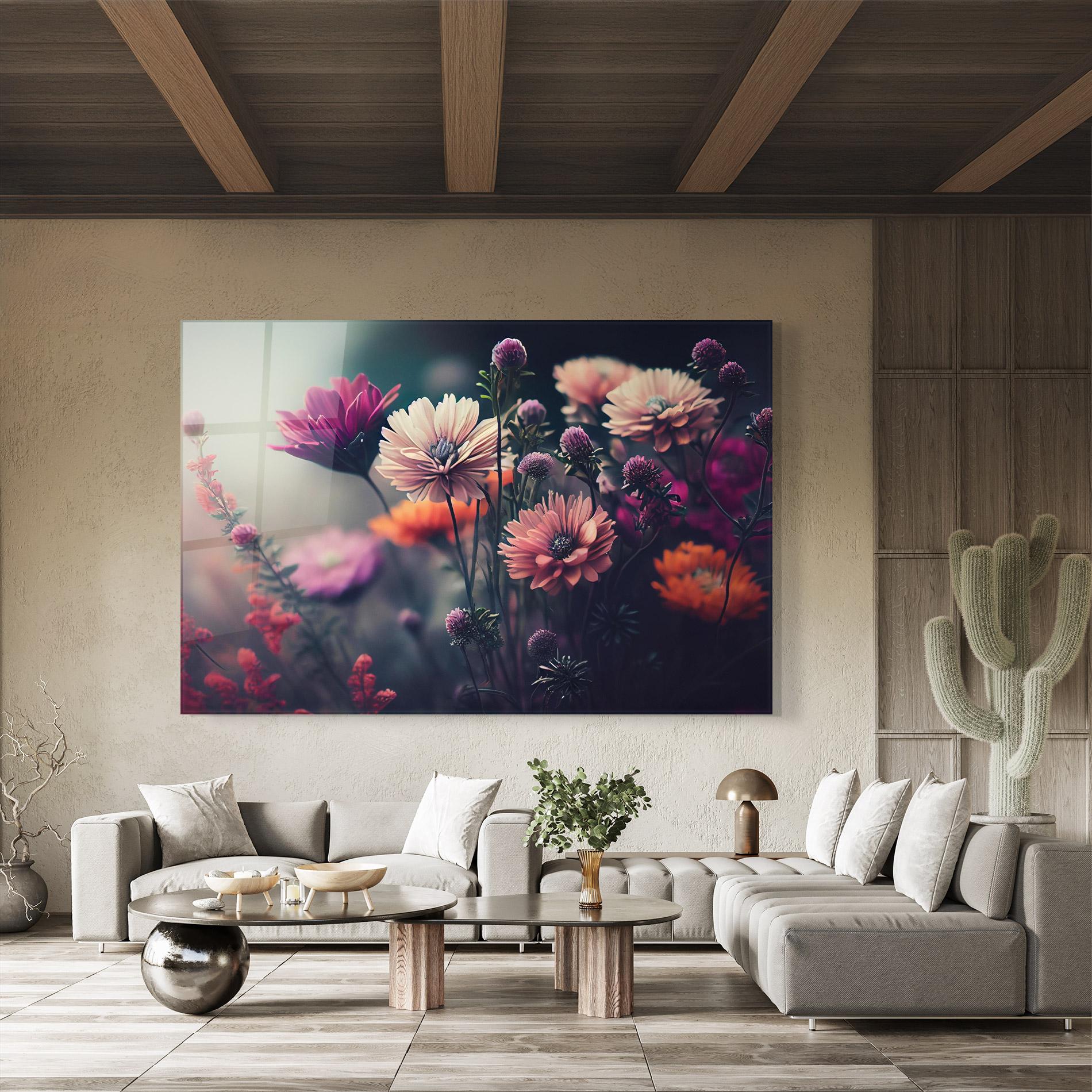 Tablou Sticla Beautiful Flower Garden mockup 8