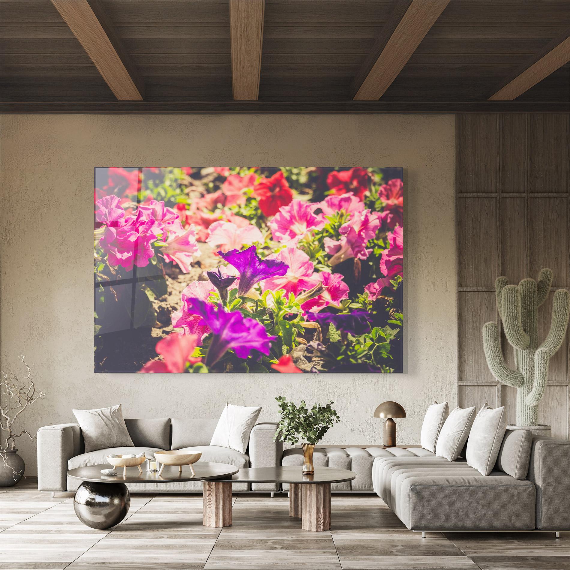 Tablou Sticla Daylight Purple Flower mockup 8