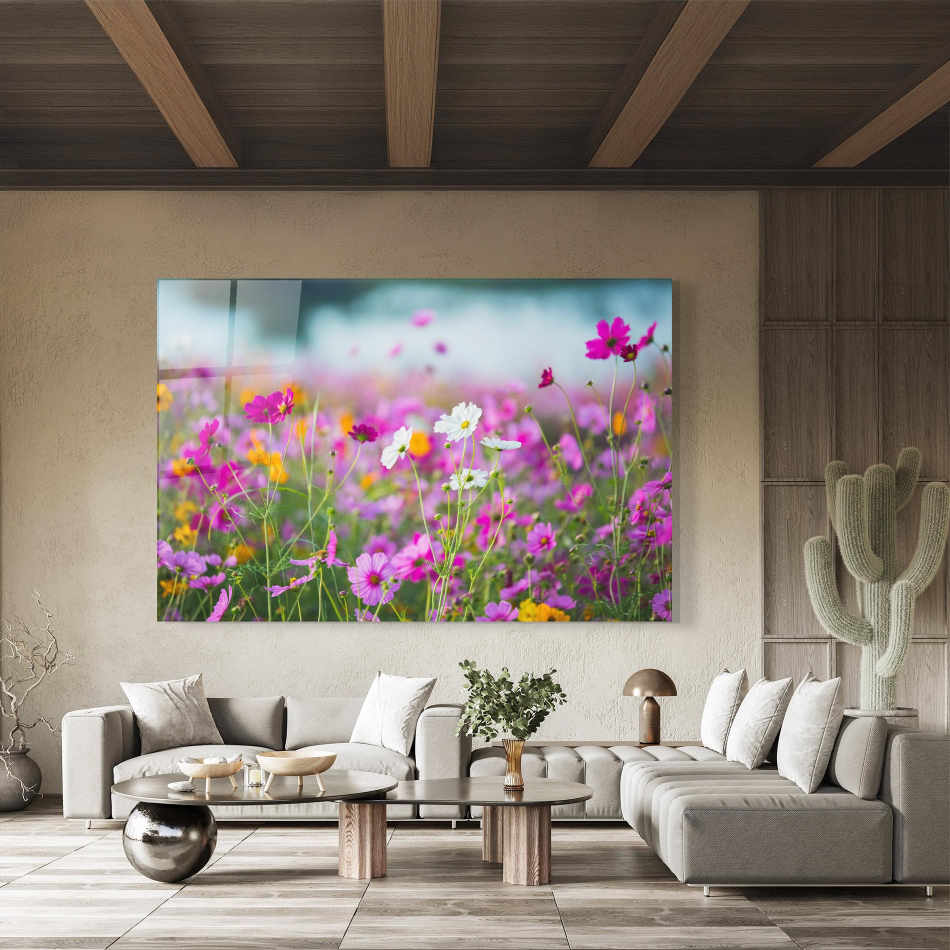 Tablou Sticla Flower Grassland mockup 8