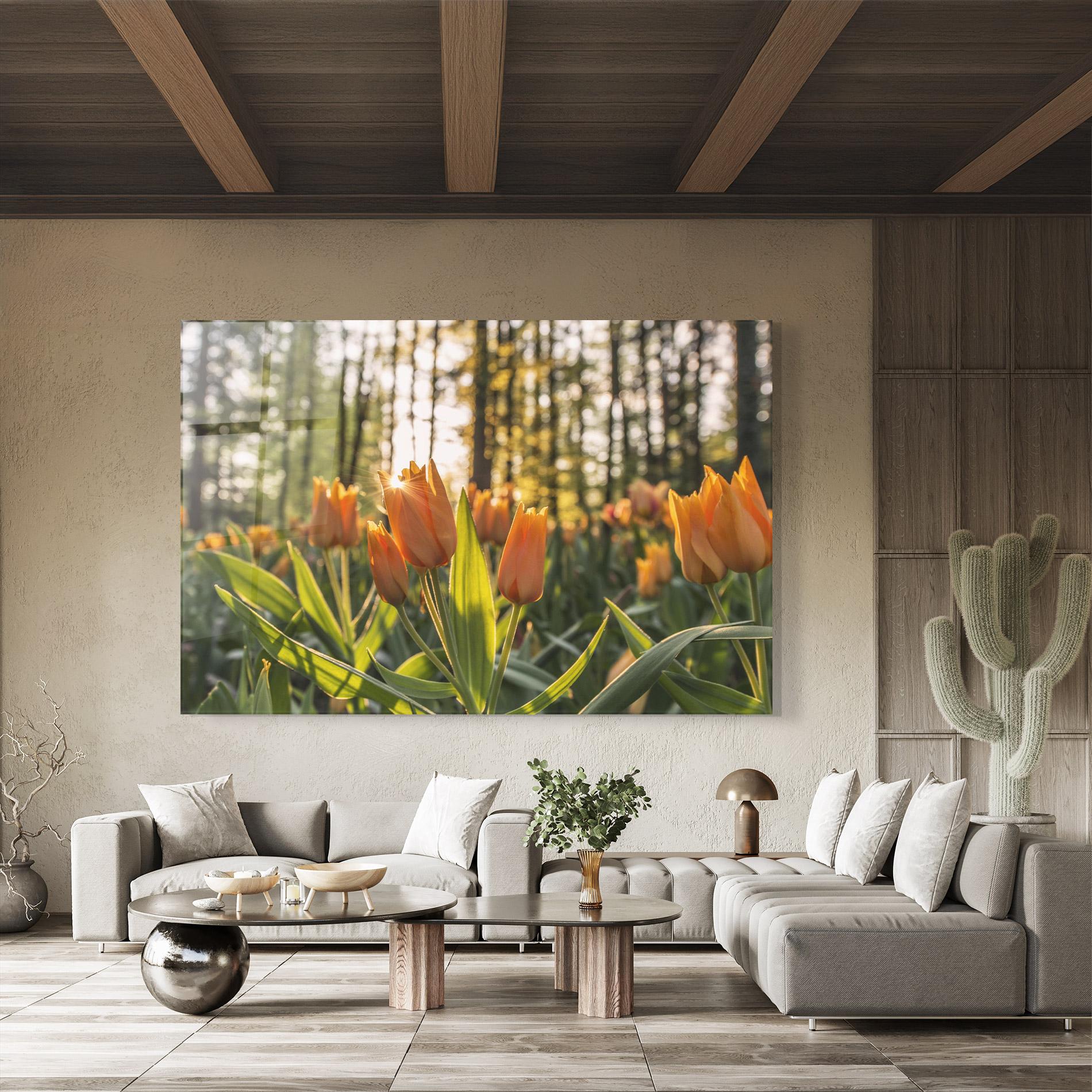 Tablou Sticla Forest Tulips mockup 8