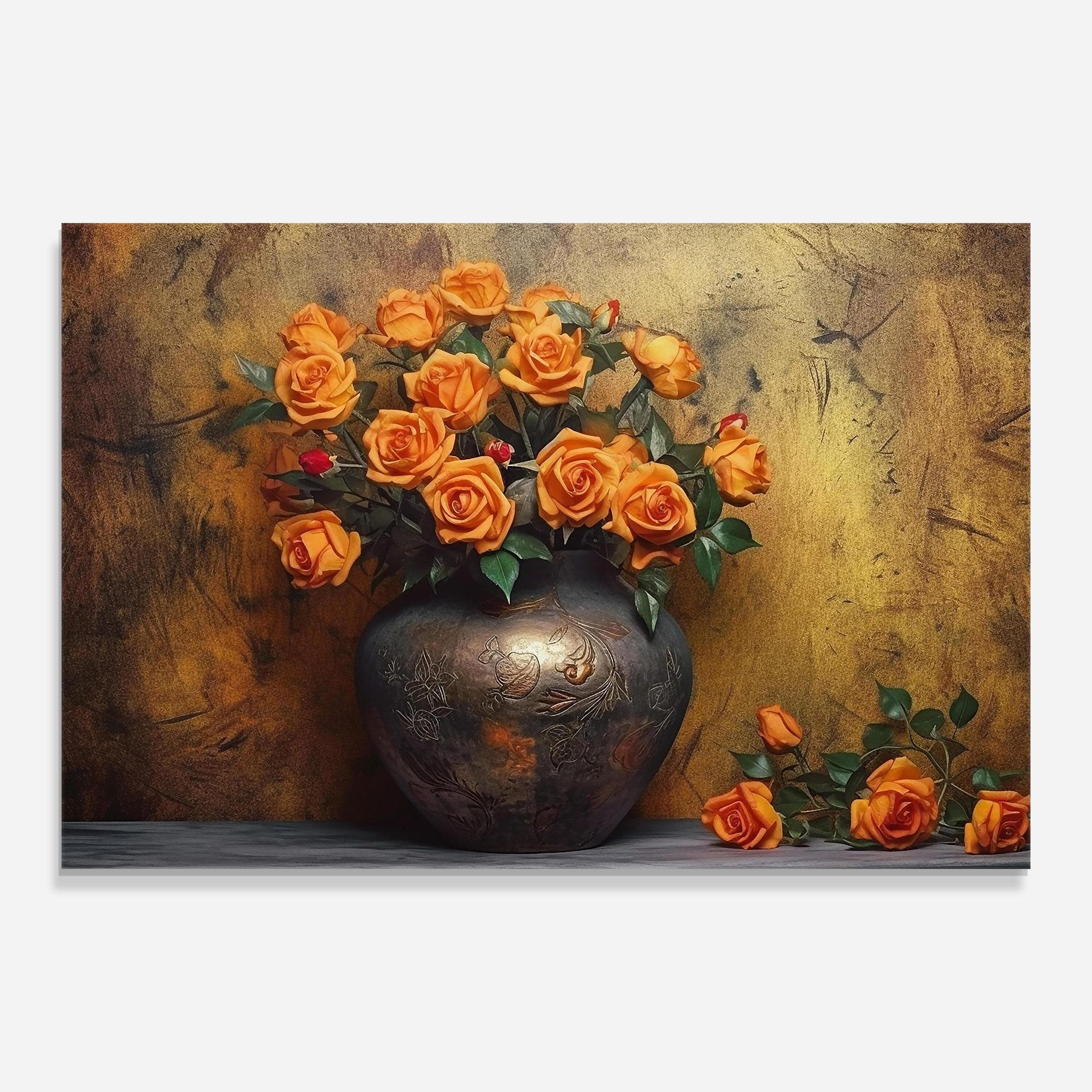 Tablou Sticla Orange Vintage Vase mockup 0