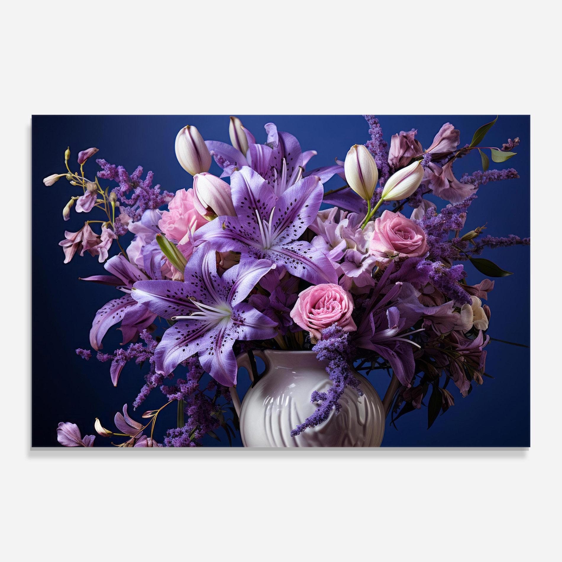Tablou Sticla Vase Purple Flower mockup 0