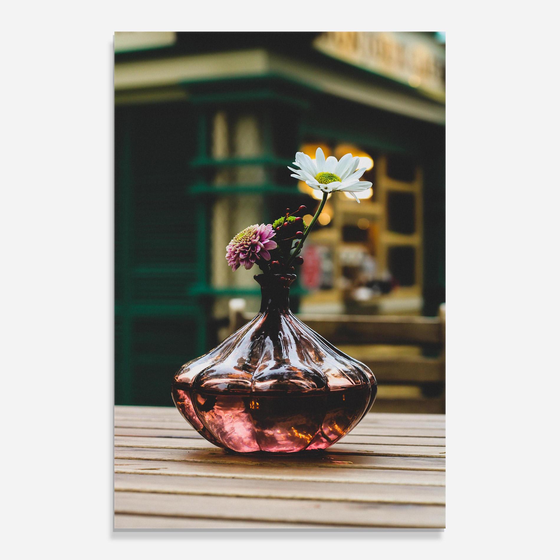 Tablou Sticla Pink Vase Flower mockup 0