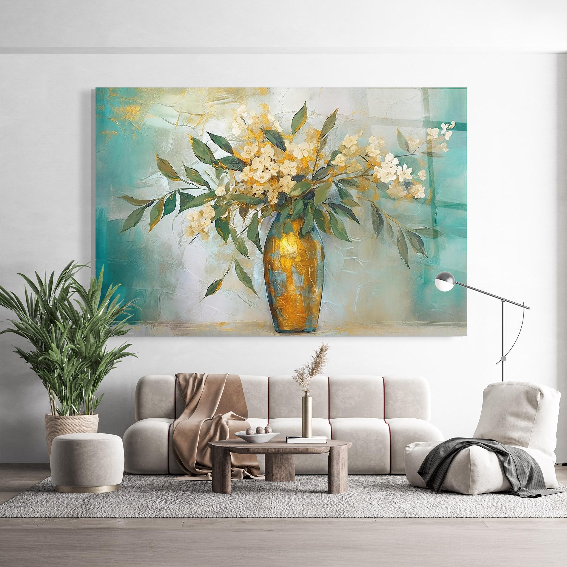 Tablou Sticla Abstract Vase Art mockup 9