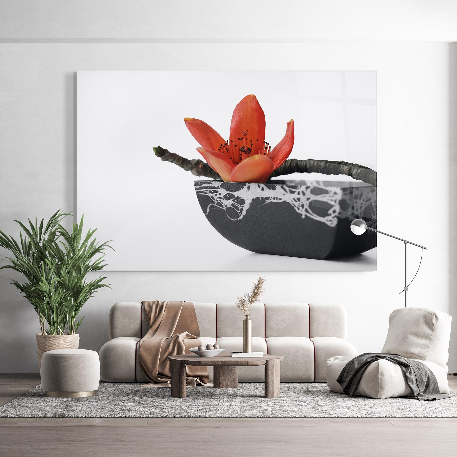 Tablou Sticla Black Marble Vase mockup 9