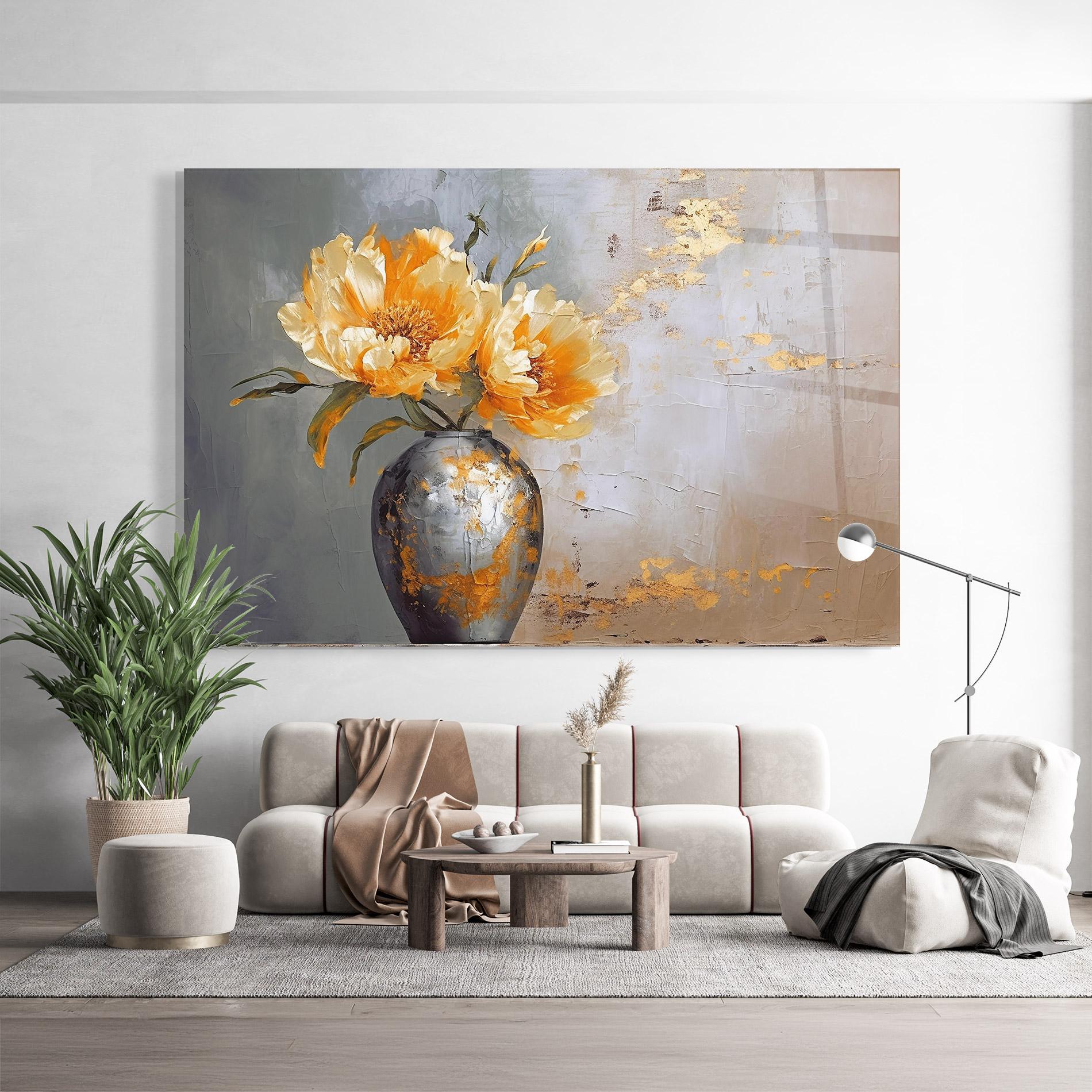 Tablou Sticla Grey Painting Vase mockup 9