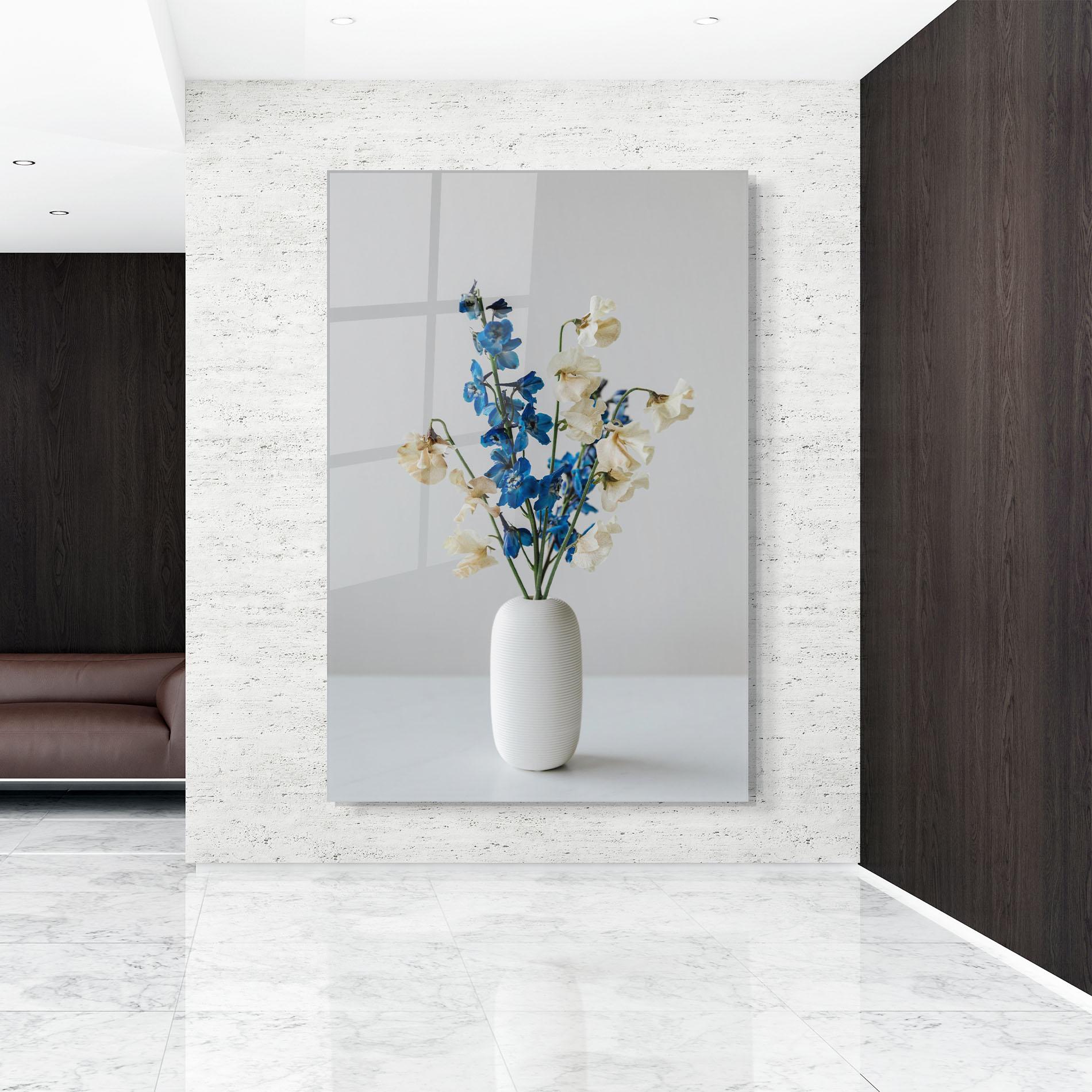 Tablou Sticla Blue White Vase mockup 9