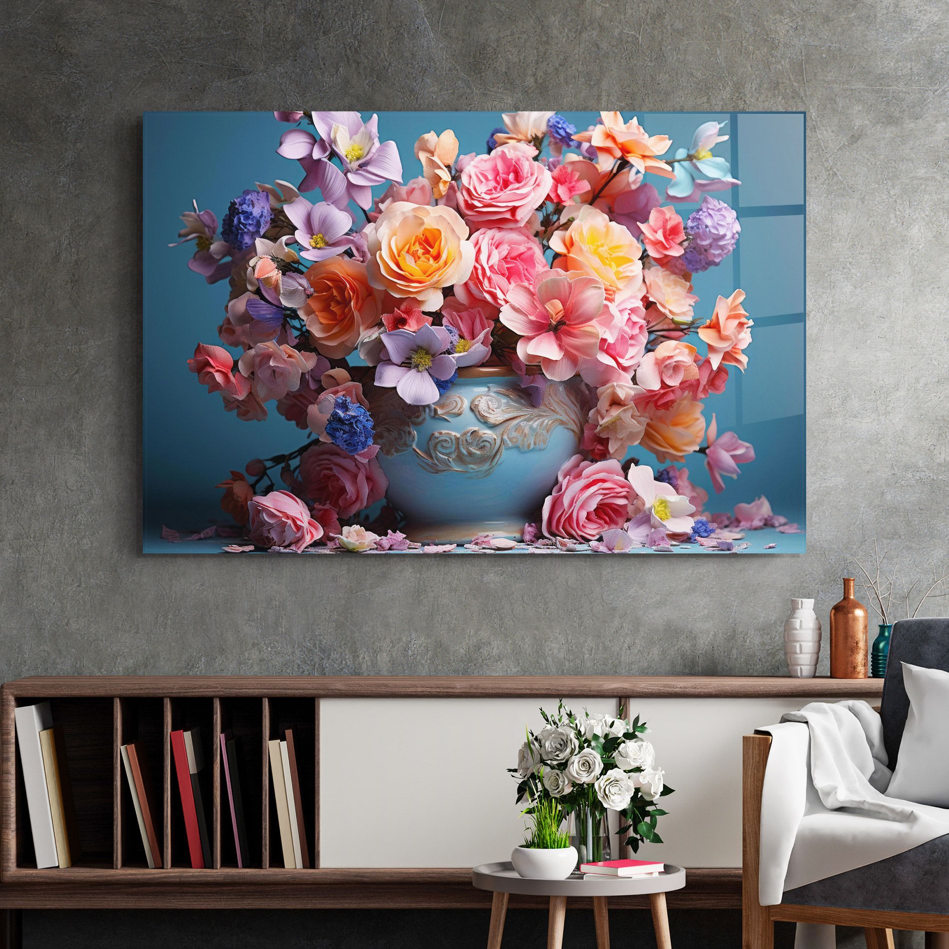 Blue Vase Flowers mockup 2