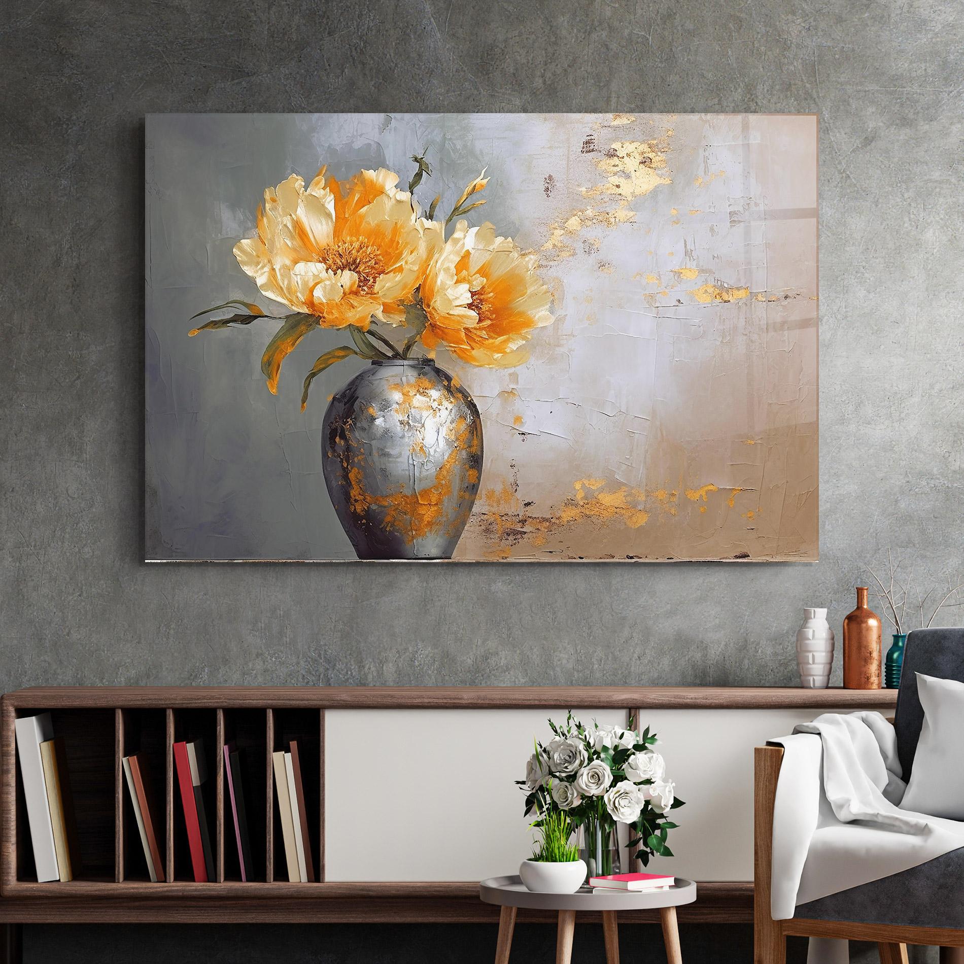 Tablou Sticla Grey Painting Vase mockup 2