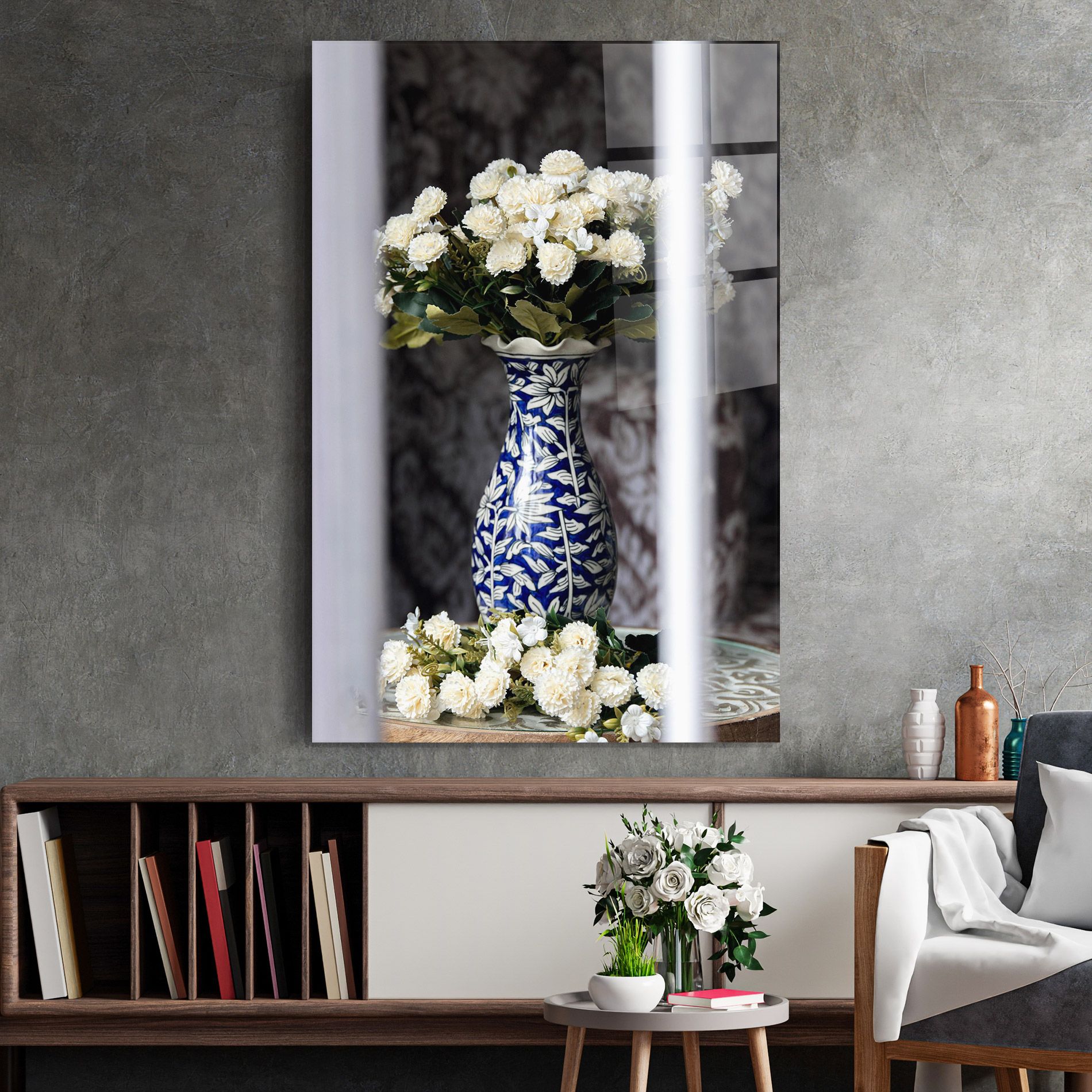 Blue Patern Vase mockup 2