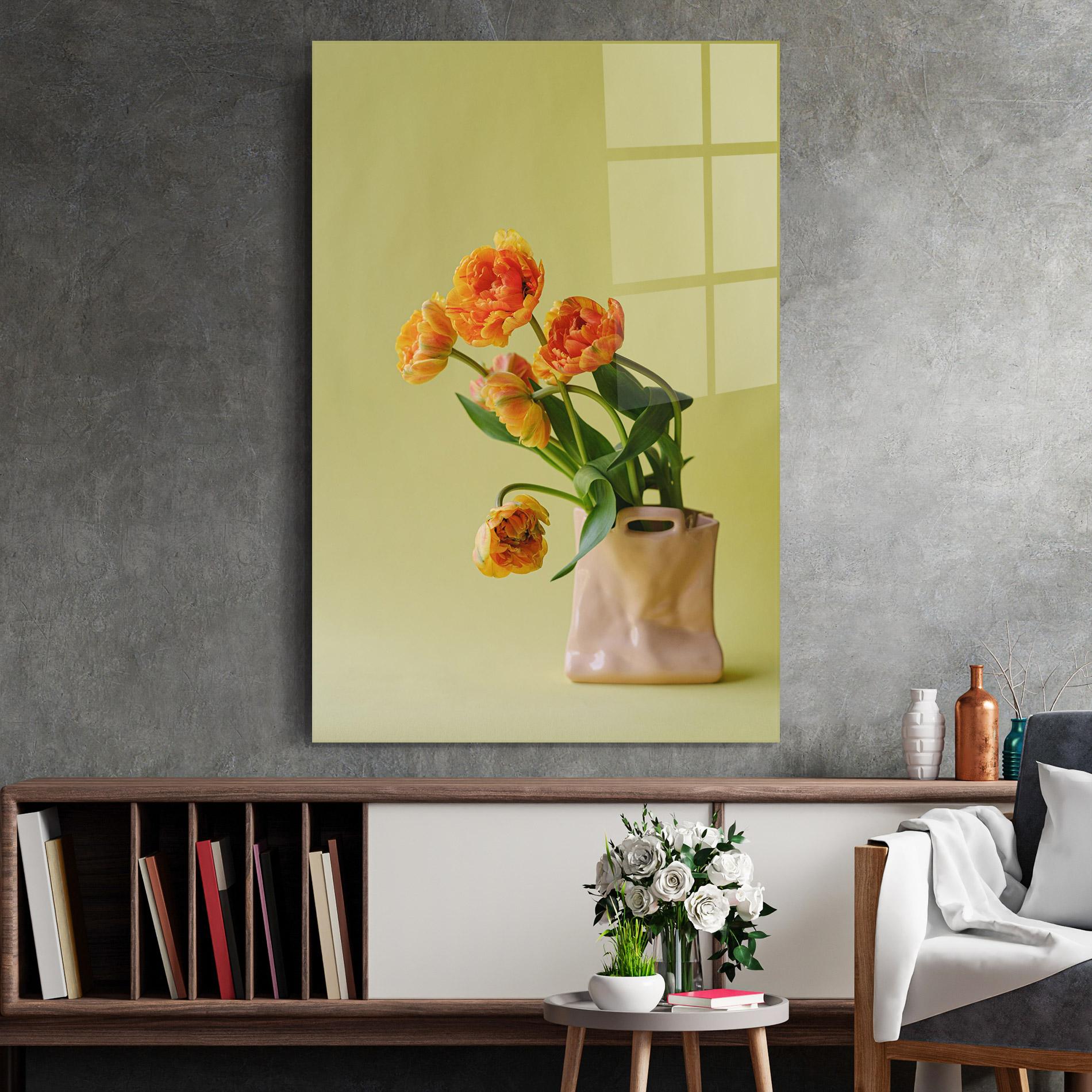 Tablou Sticla Cream Cool Vase mockup 2