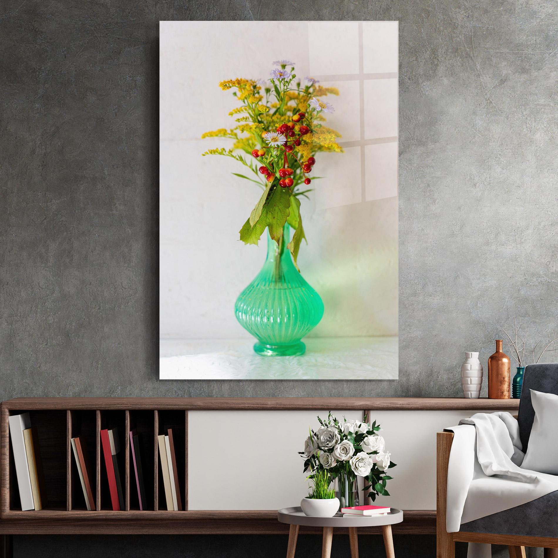 Tablou Sticla Green Pretty Vase mockup 2
