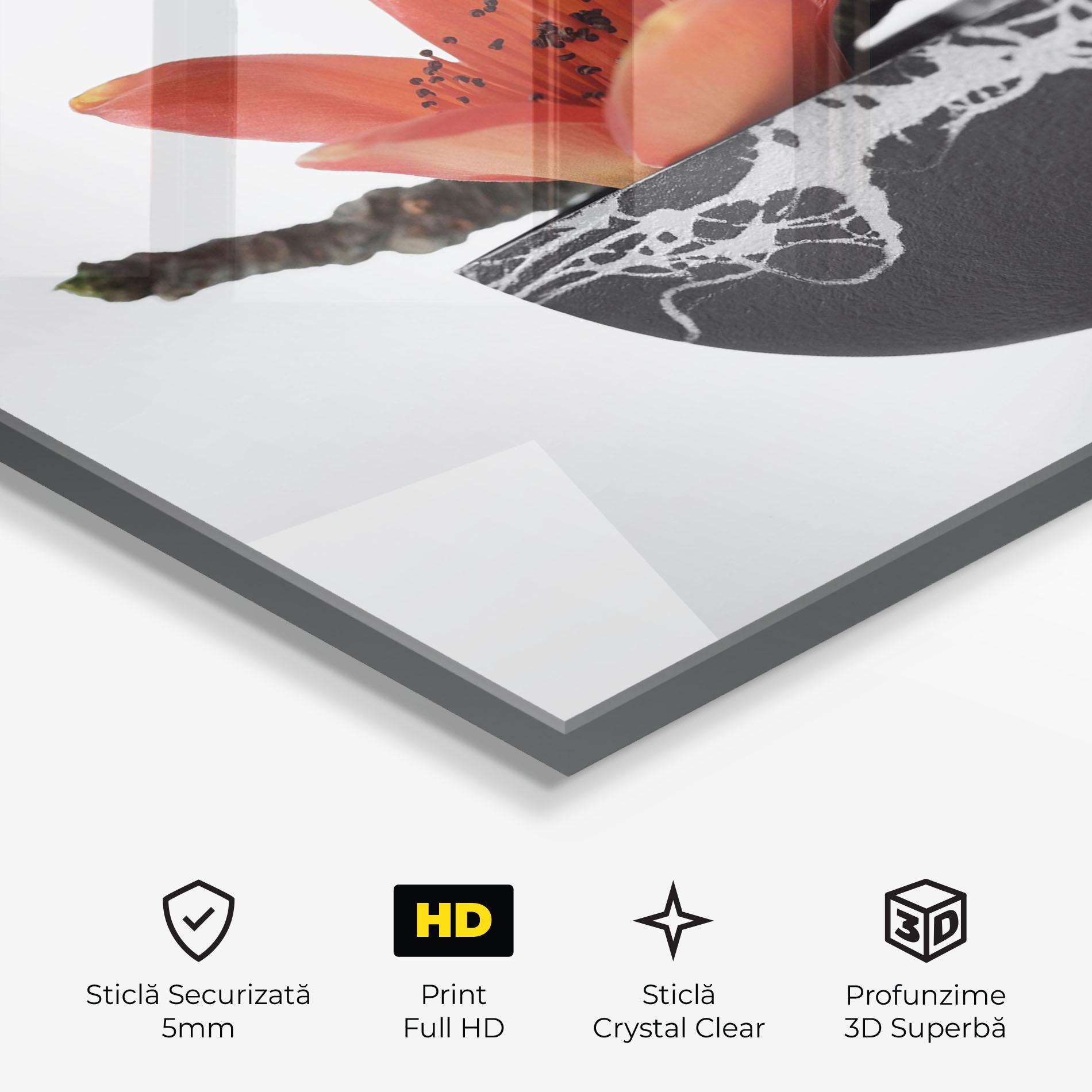 Tablou Sticla Black Marble Vase mockup 3