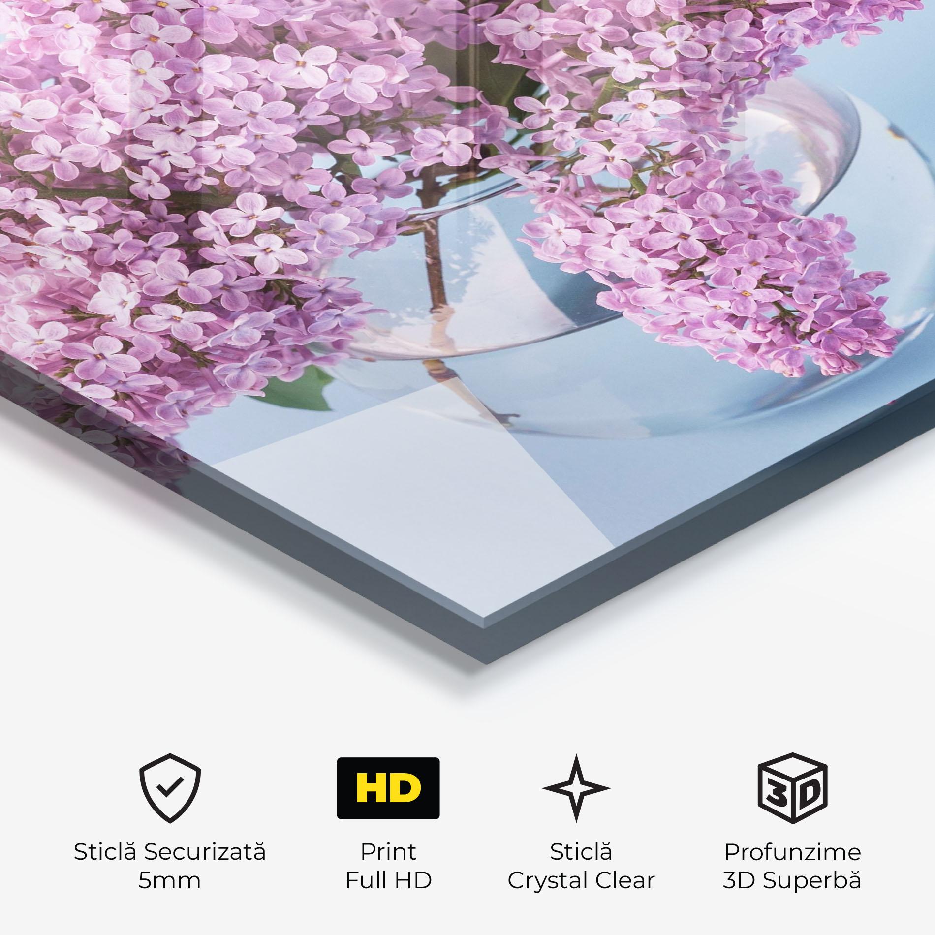 Tablou Sticla Lilac Flower mockup 3