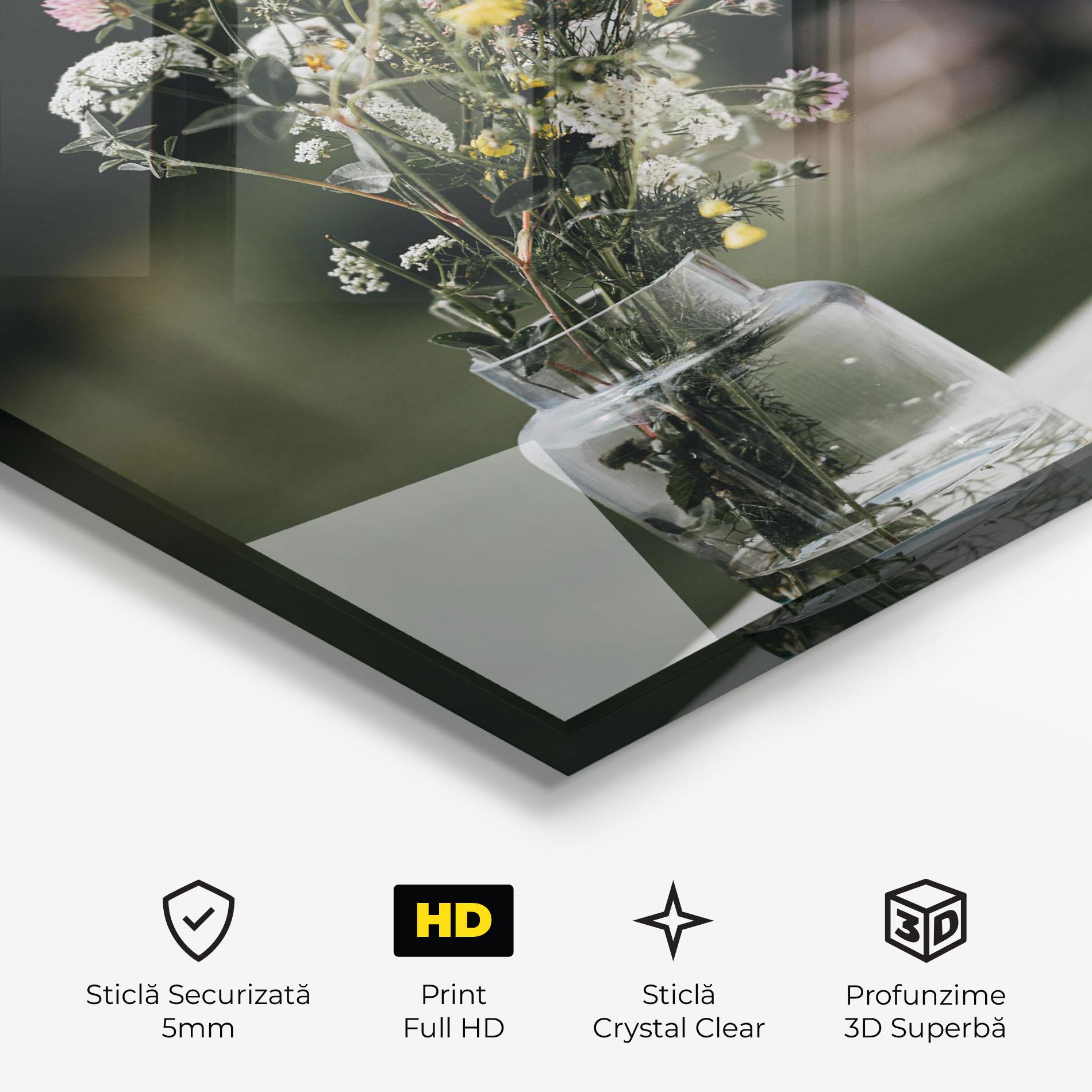 Tablou Sticla Nature Vase Flower mockup 3