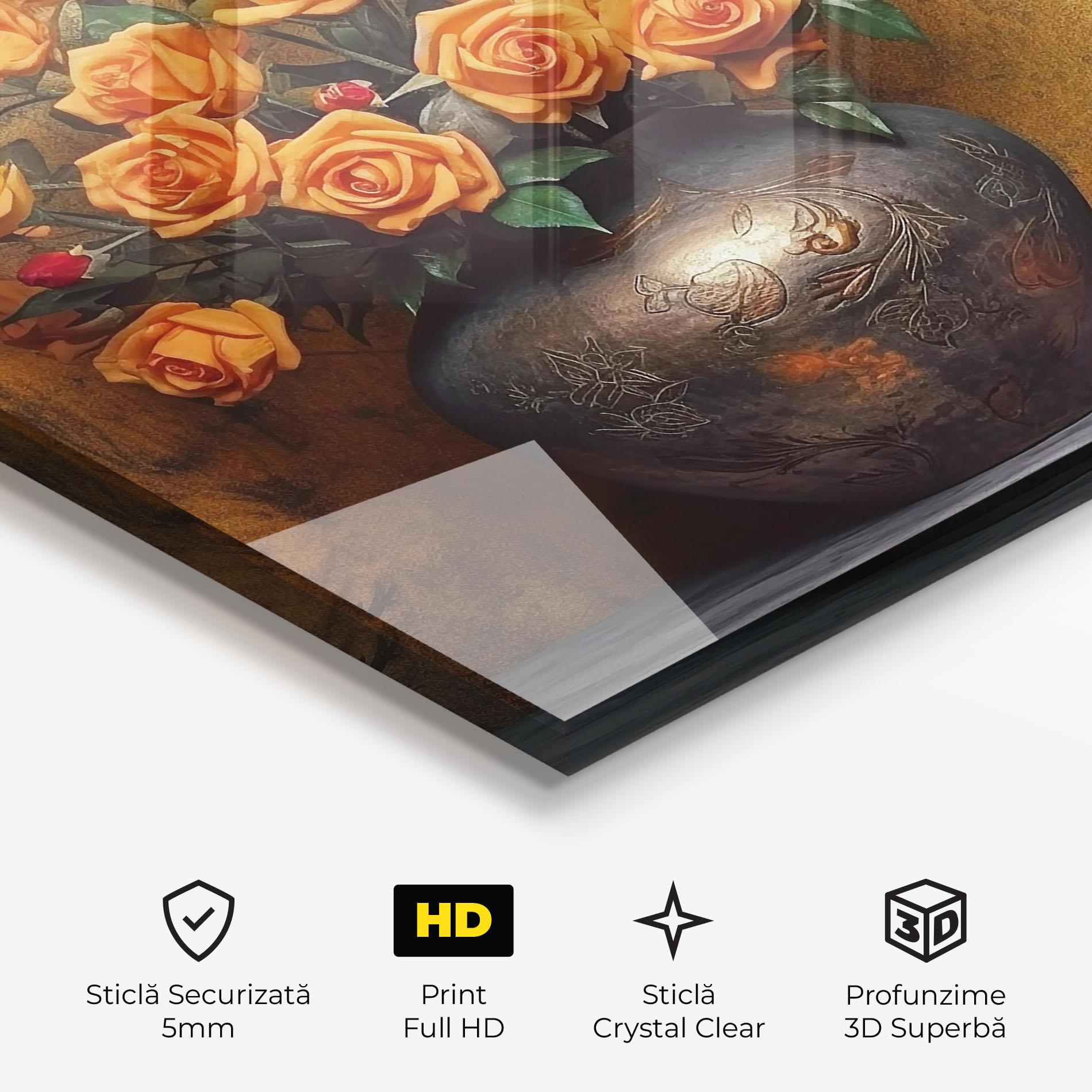 Tablou Sticla Orange Vintage Vase mockup 3