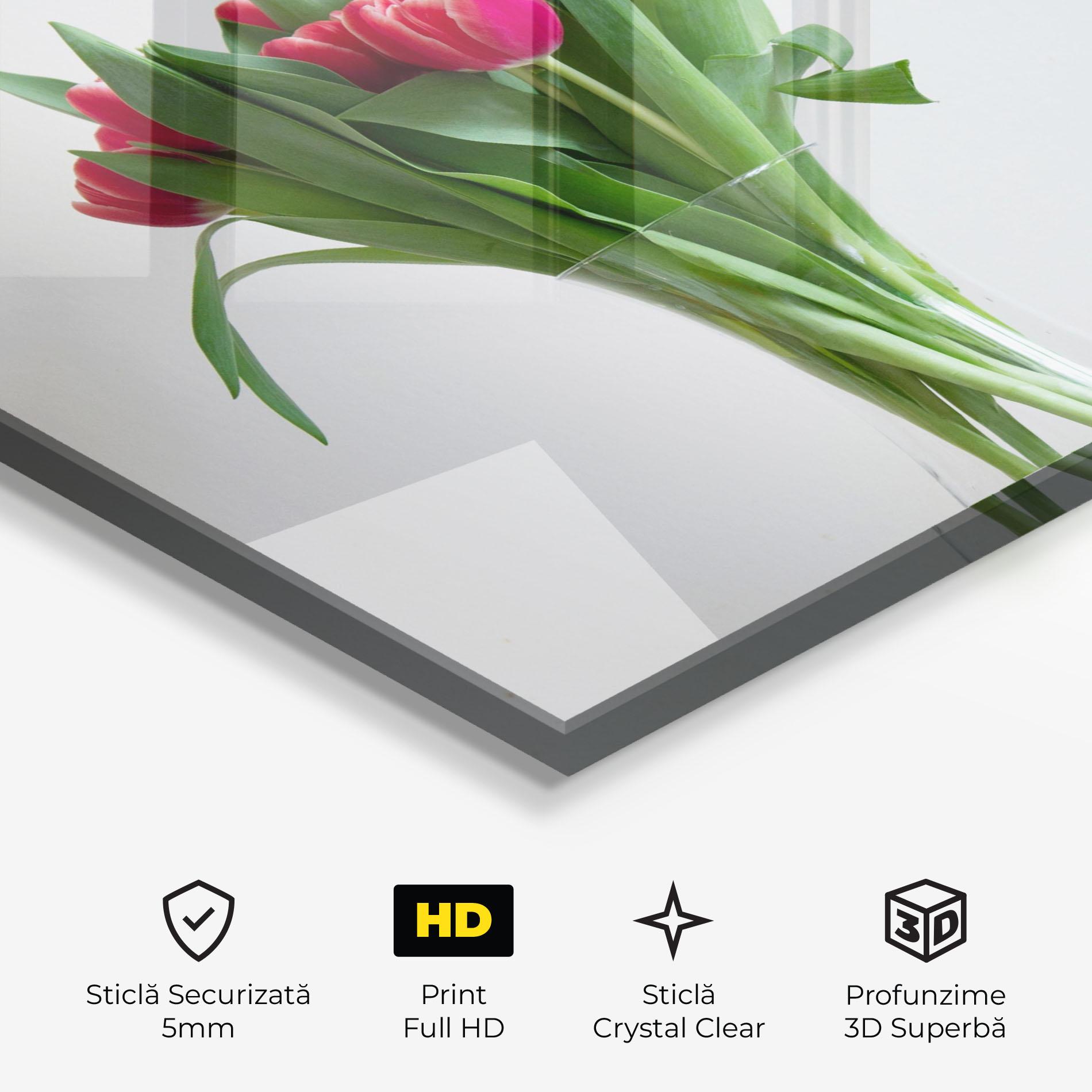 Tablou Sticla Pretty Tulips Vase mockup 3