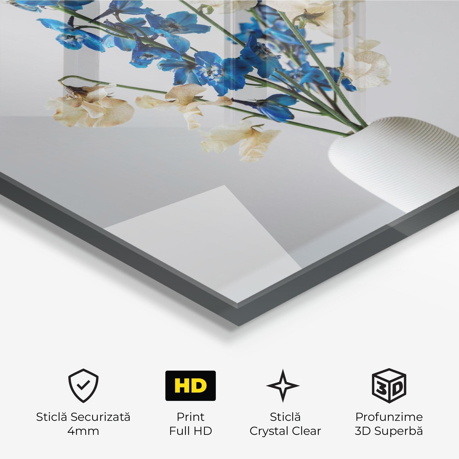 Tablou Sticla Blue White Vase mockup 3