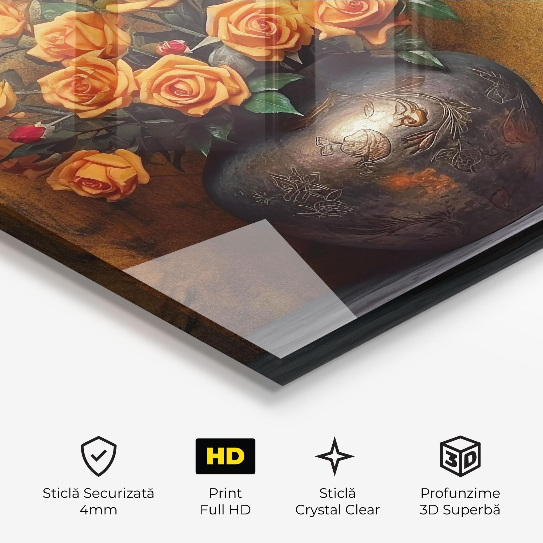 Tablou Sticla Orange Vintage Vase mockup 3