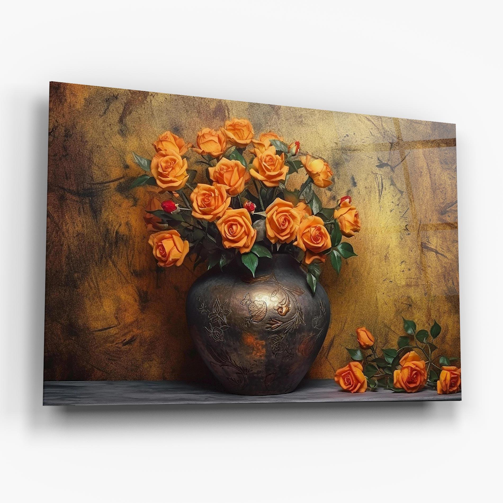 Tablou Sticla Orange Vintage Vase mockup 6