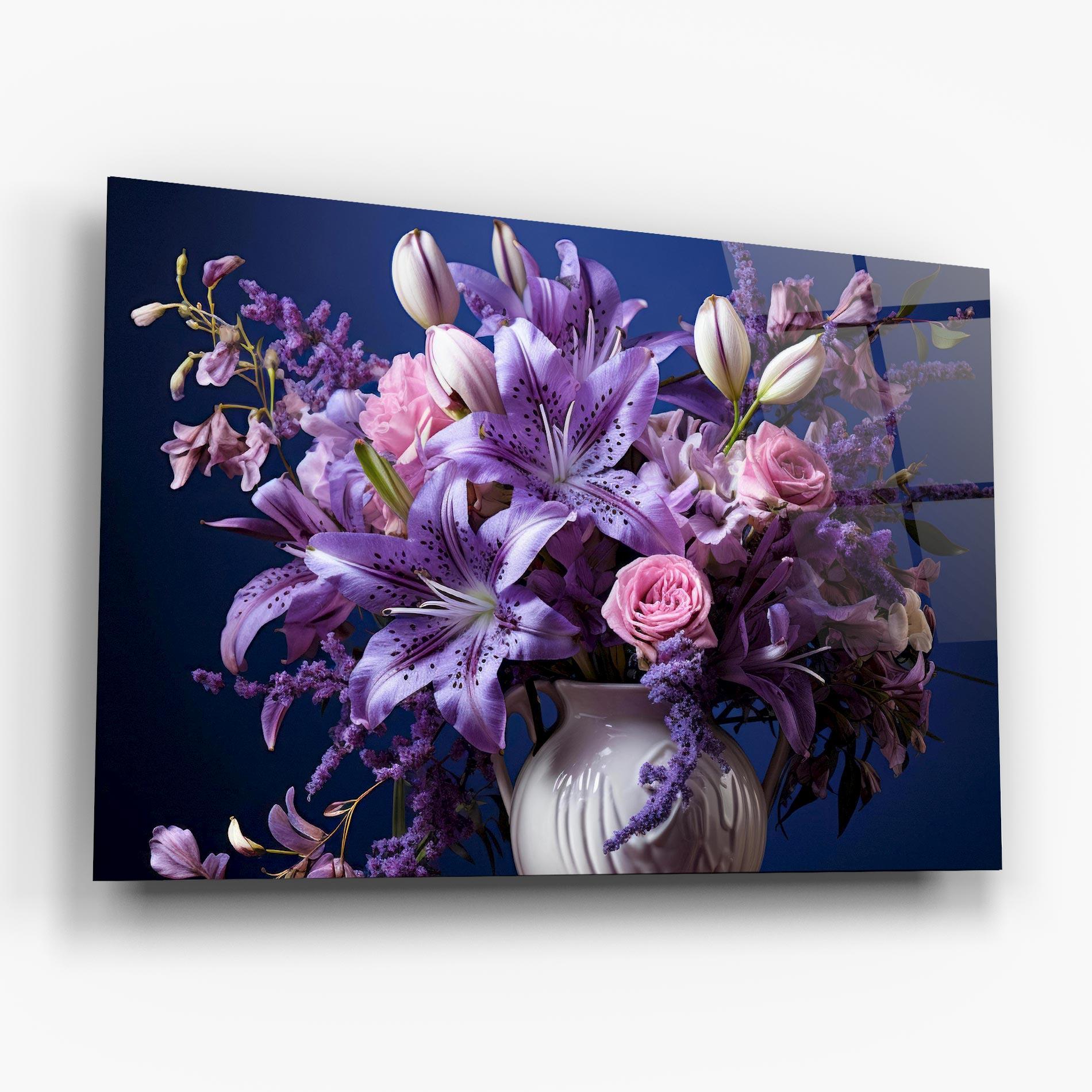 Tablou Sticla Vase Purple Flower mockup 6