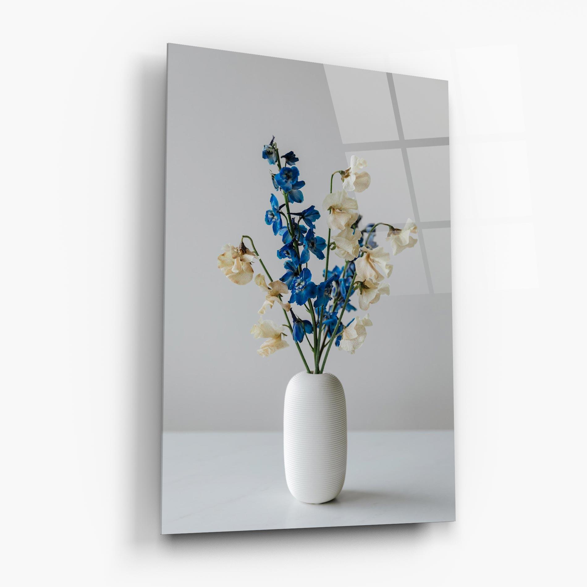 Tablou Sticla Blue White Vase mockup 6