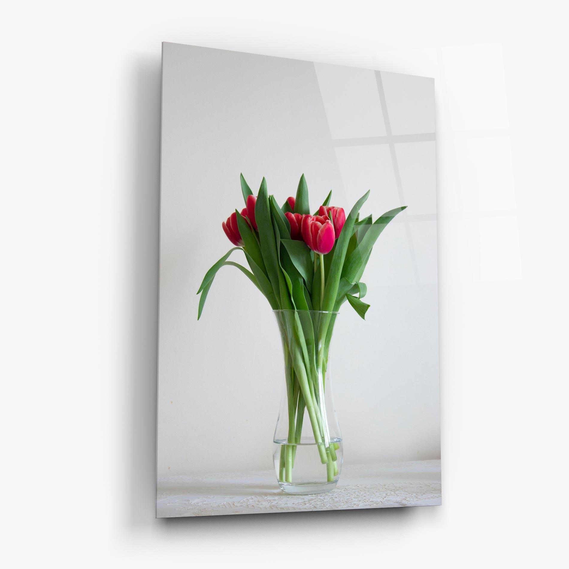 Tablou Sticla Pretty Tulips Vase mockup 6