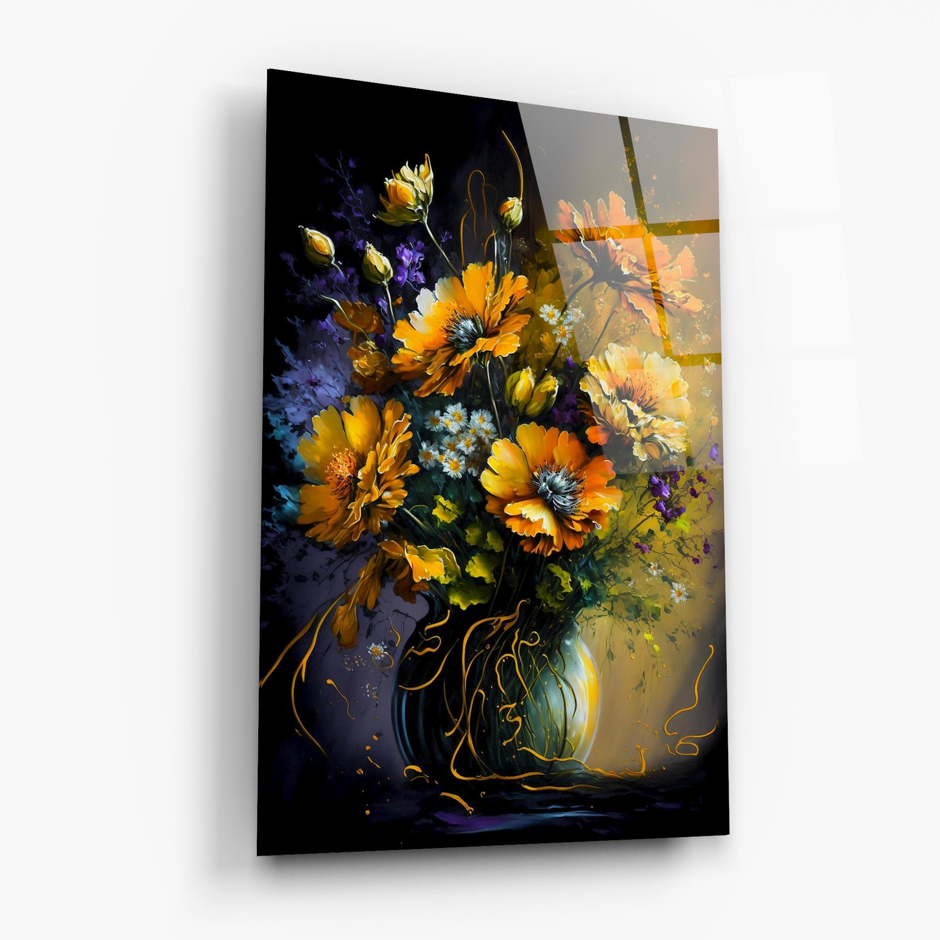 Tablou Sticla Yellow Flower Art Vase mockup 6
