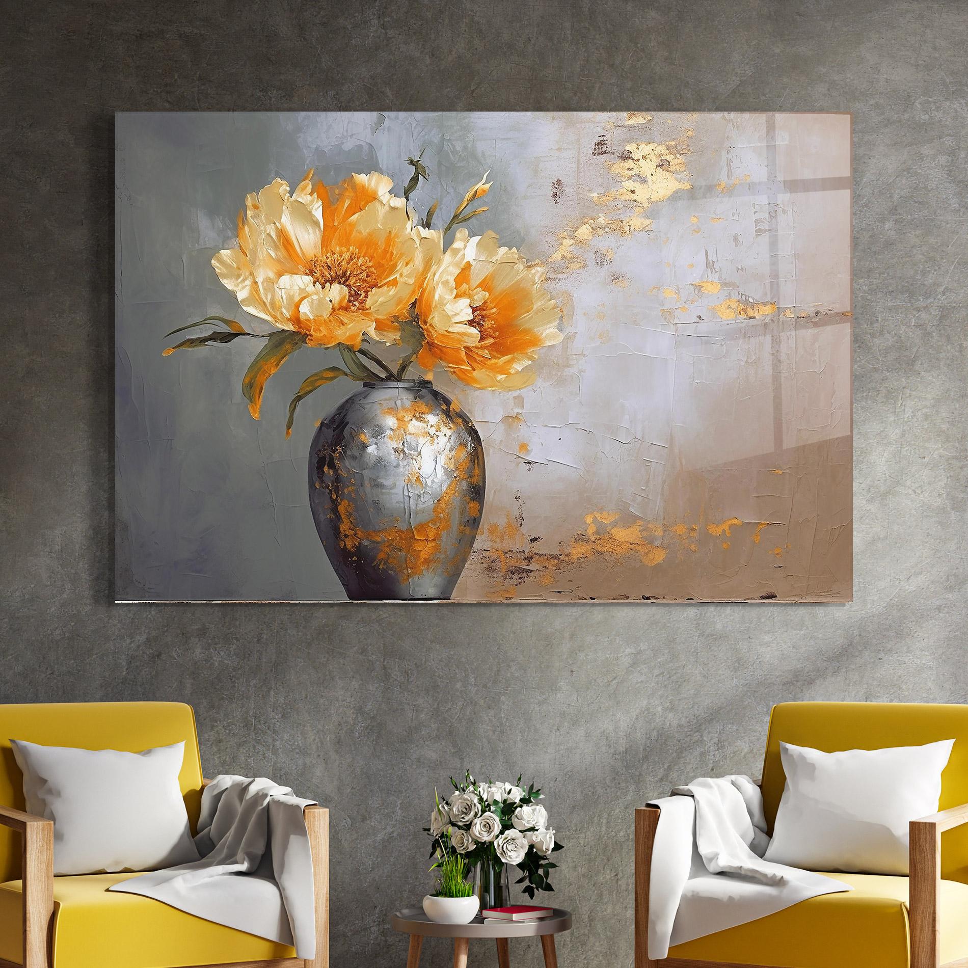Tablou Sticla Grey Painting Vase mockup 4