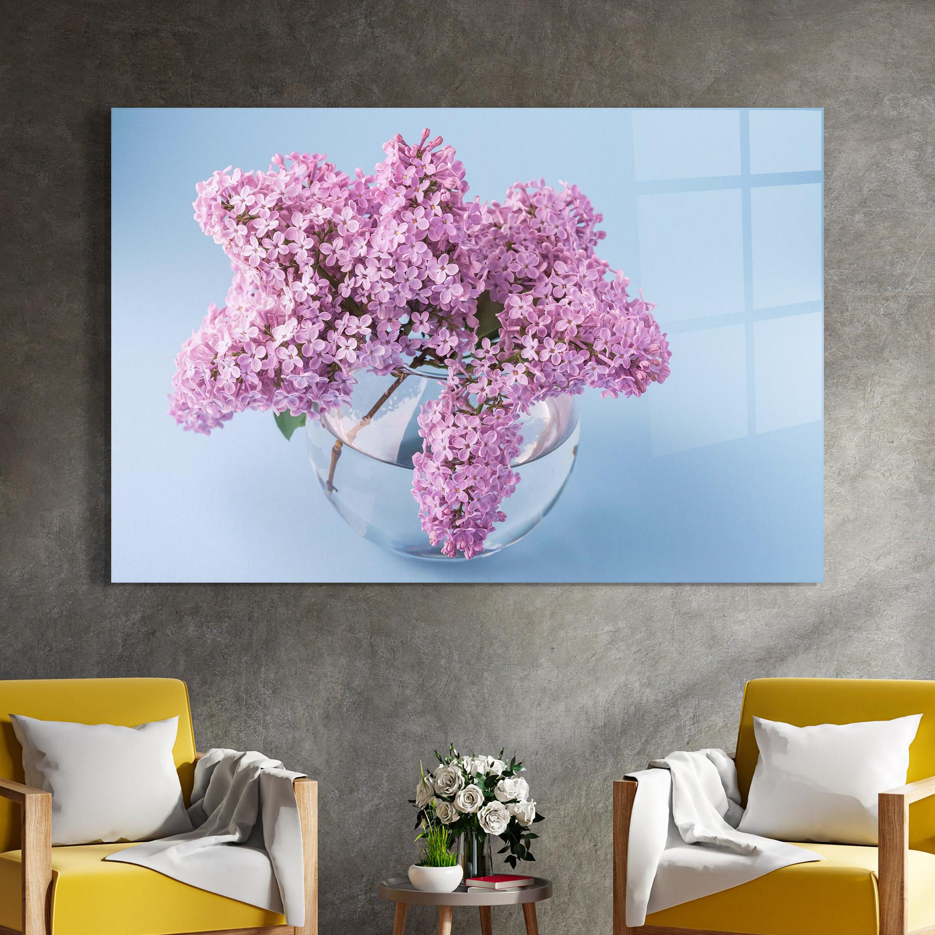 Tablou Sticla Lilac Flower mockup 4