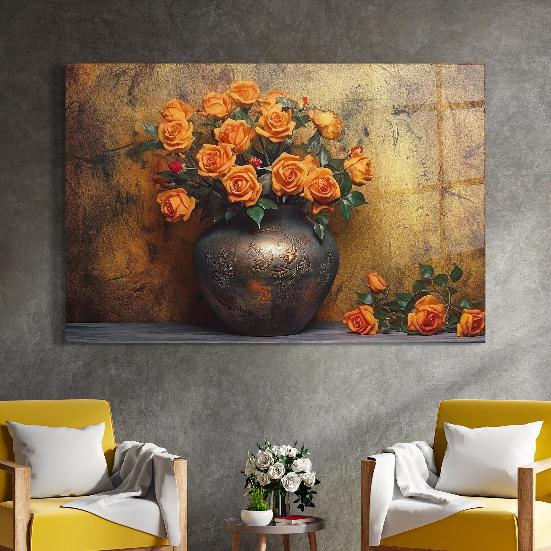 Tablou Sticla Orange Vintage Vase mockup 4