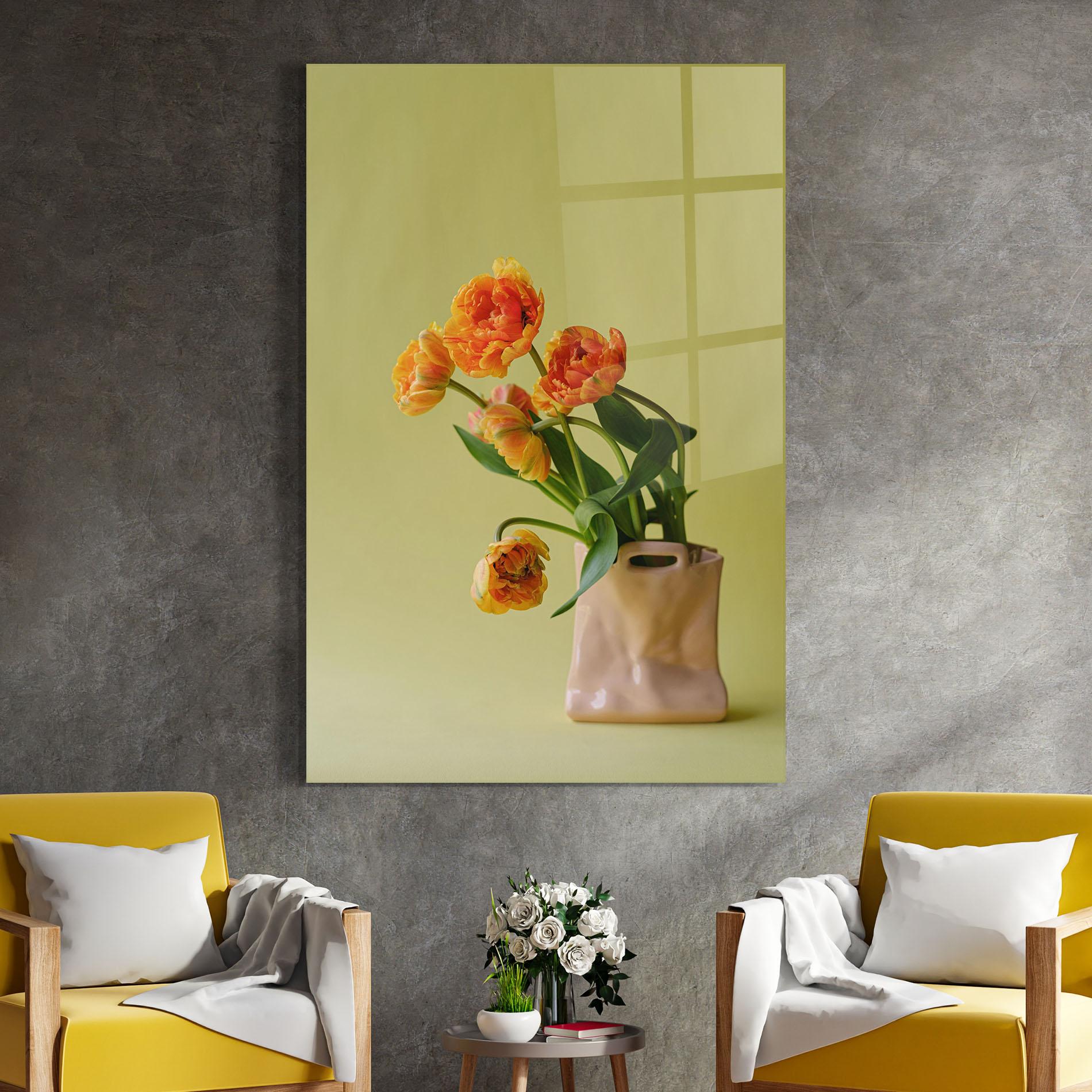 Tablou Sticla Cream Cool Vase mockup 4