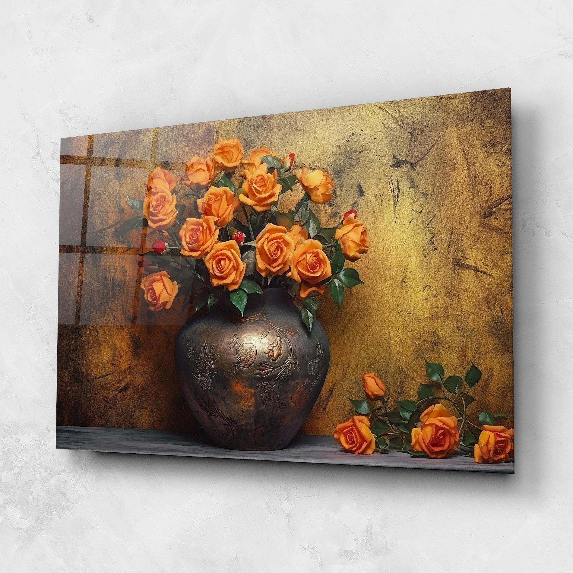 Tablou Sticla Orange Vintage Vase mockup 1