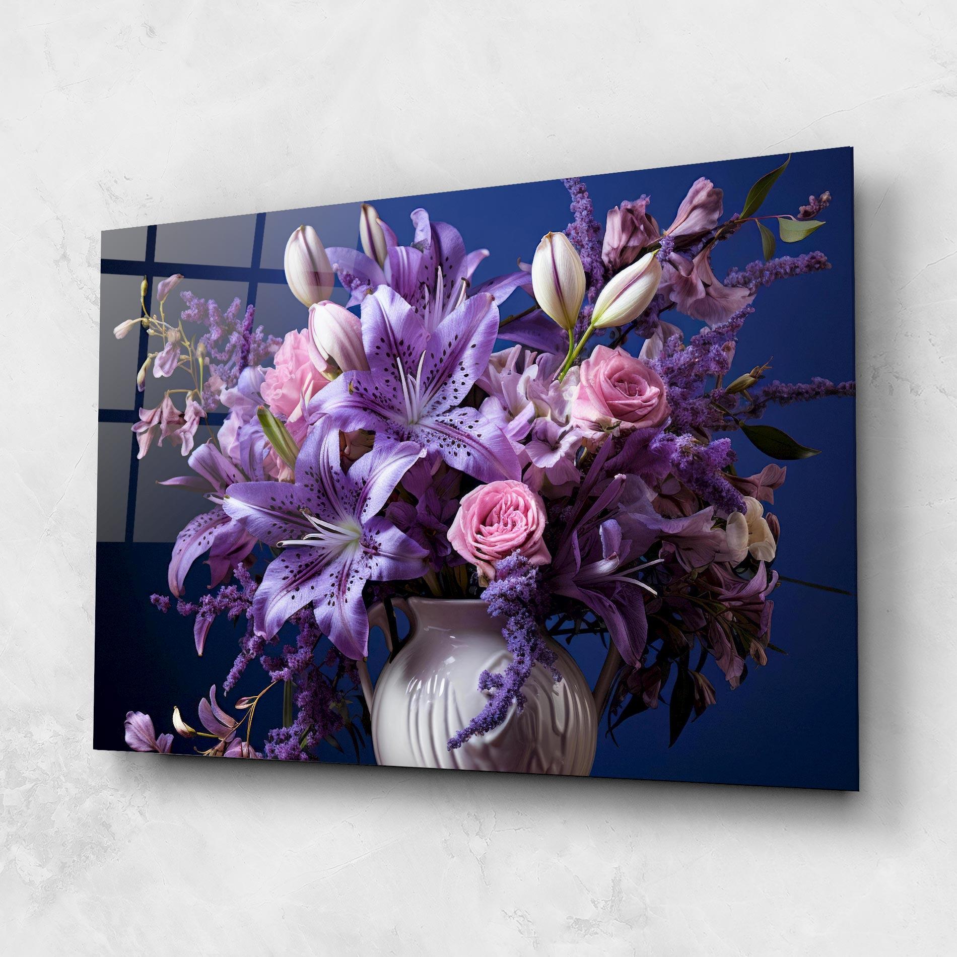 Tablou Sticla Vase Purple Flower mockup 1