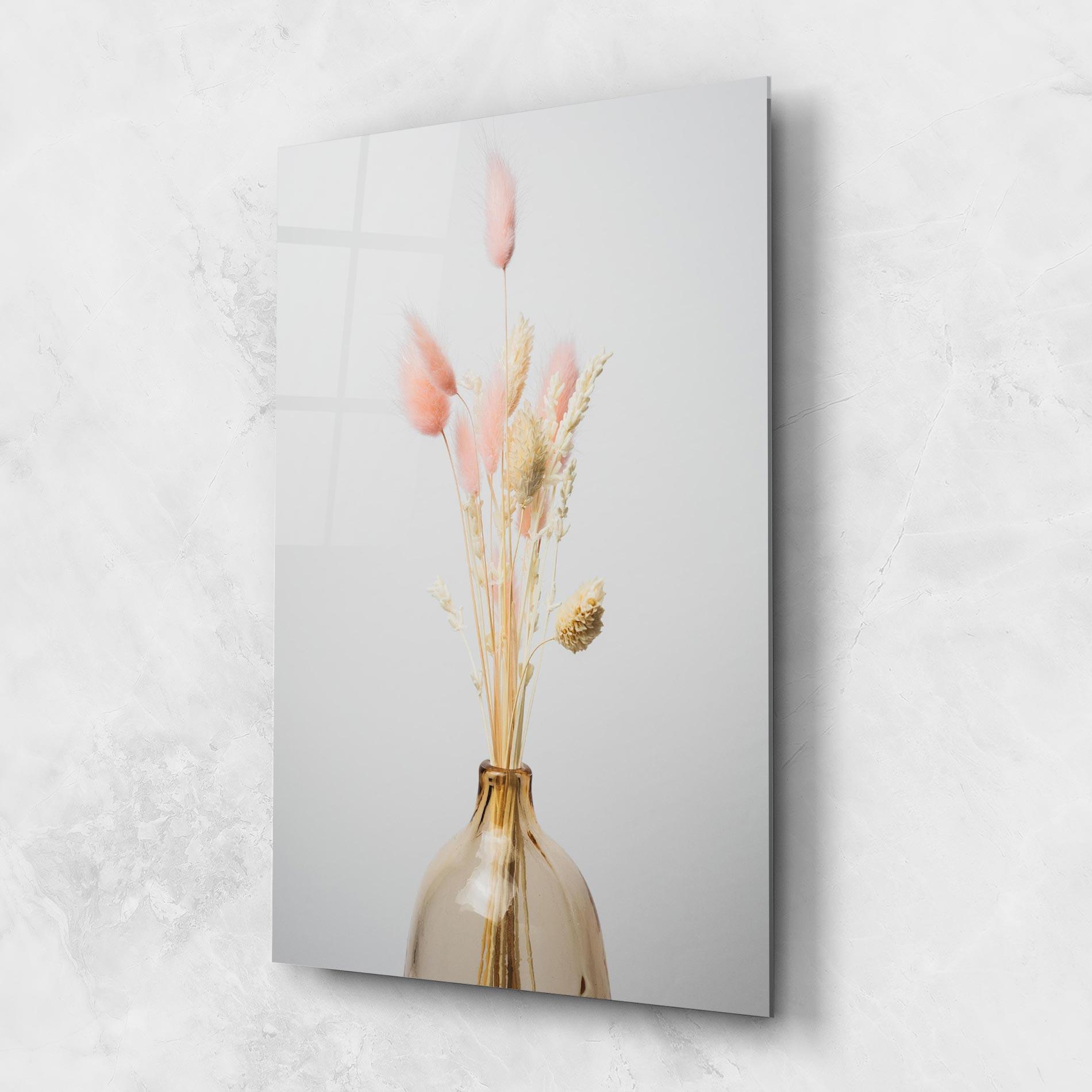 Tablou Sticla Pink Cream Flower Vase mockup 1
