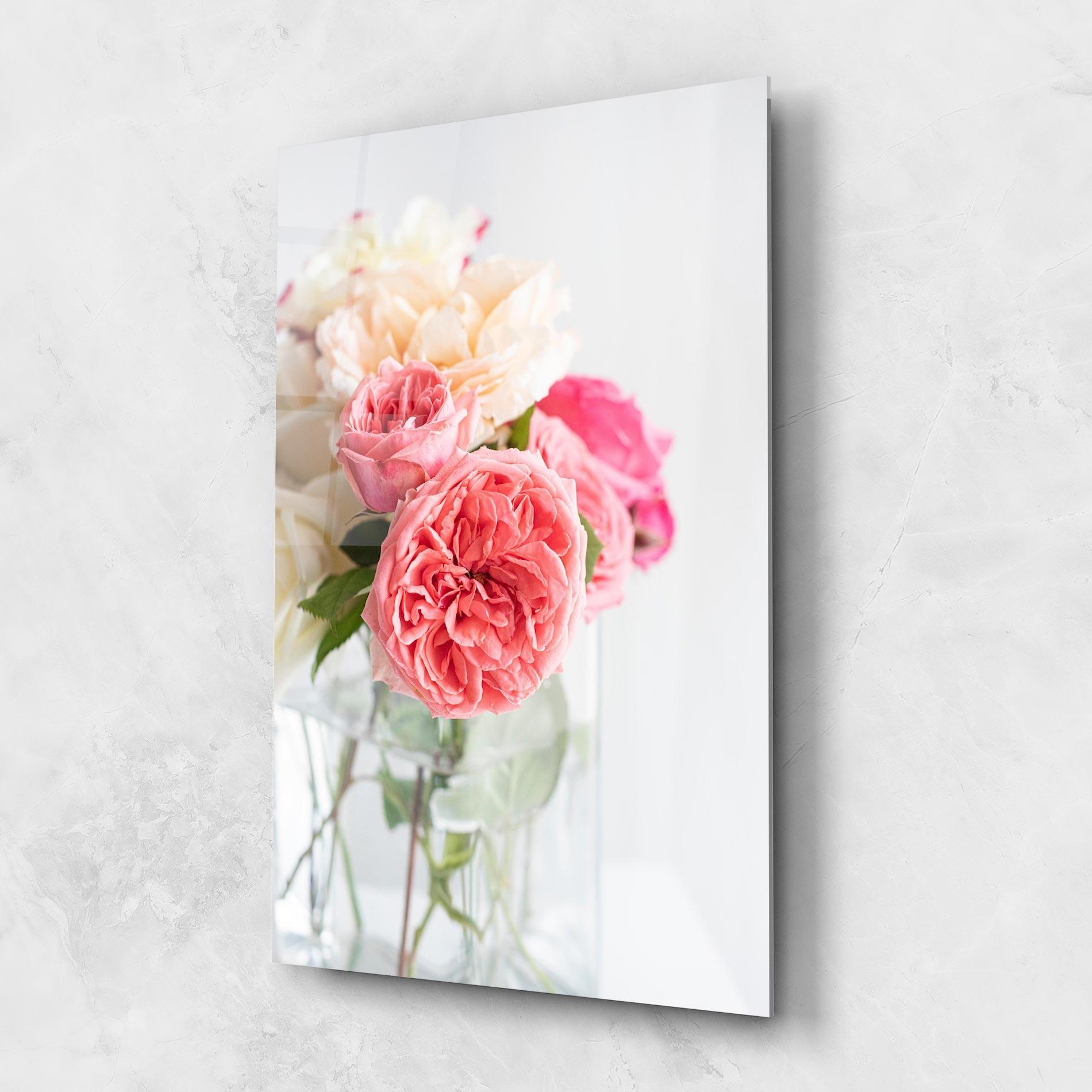 Tablou Sticla Pink Rose Vase mockup 1