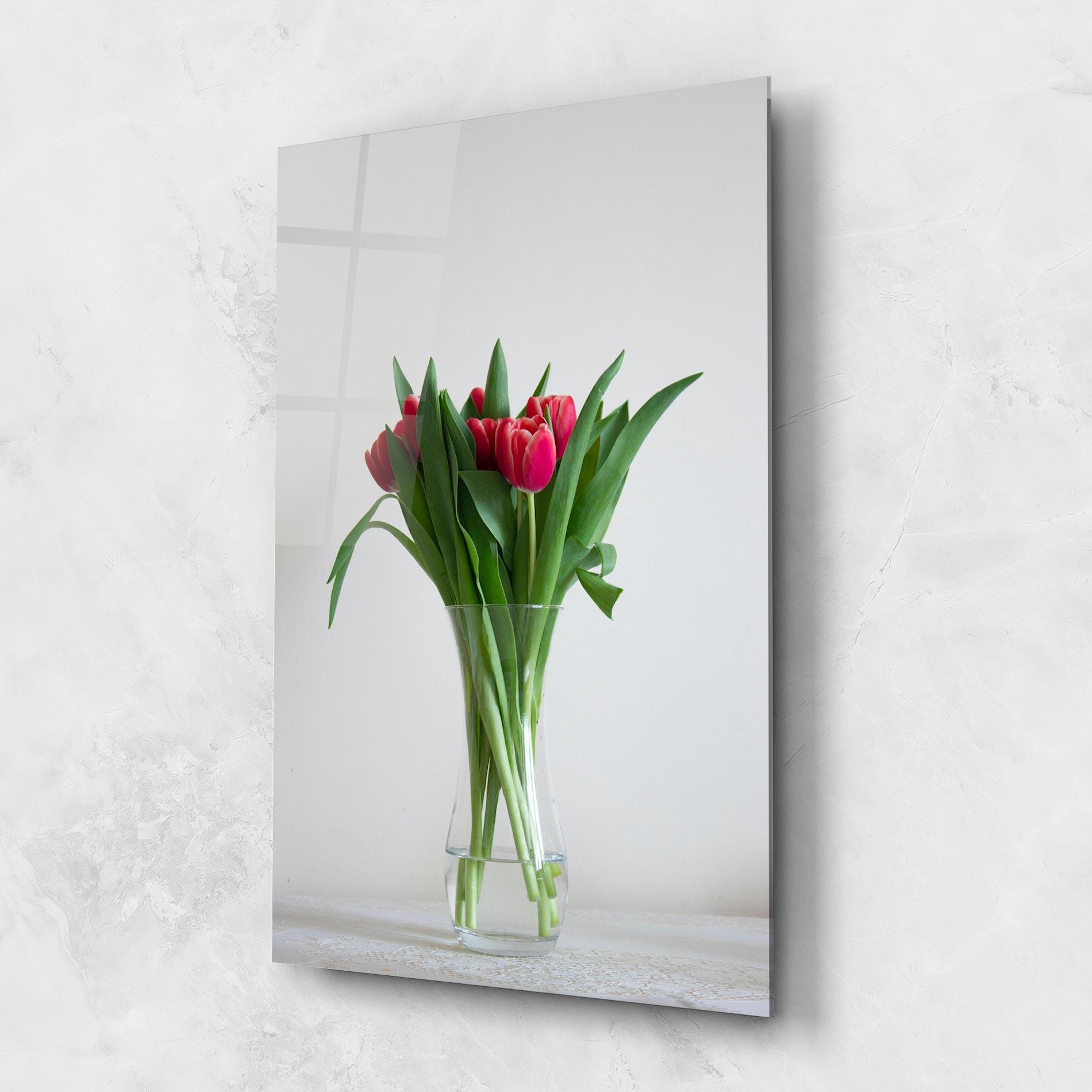 Tablou Sticla Pretty Tulips Vase mockup 1