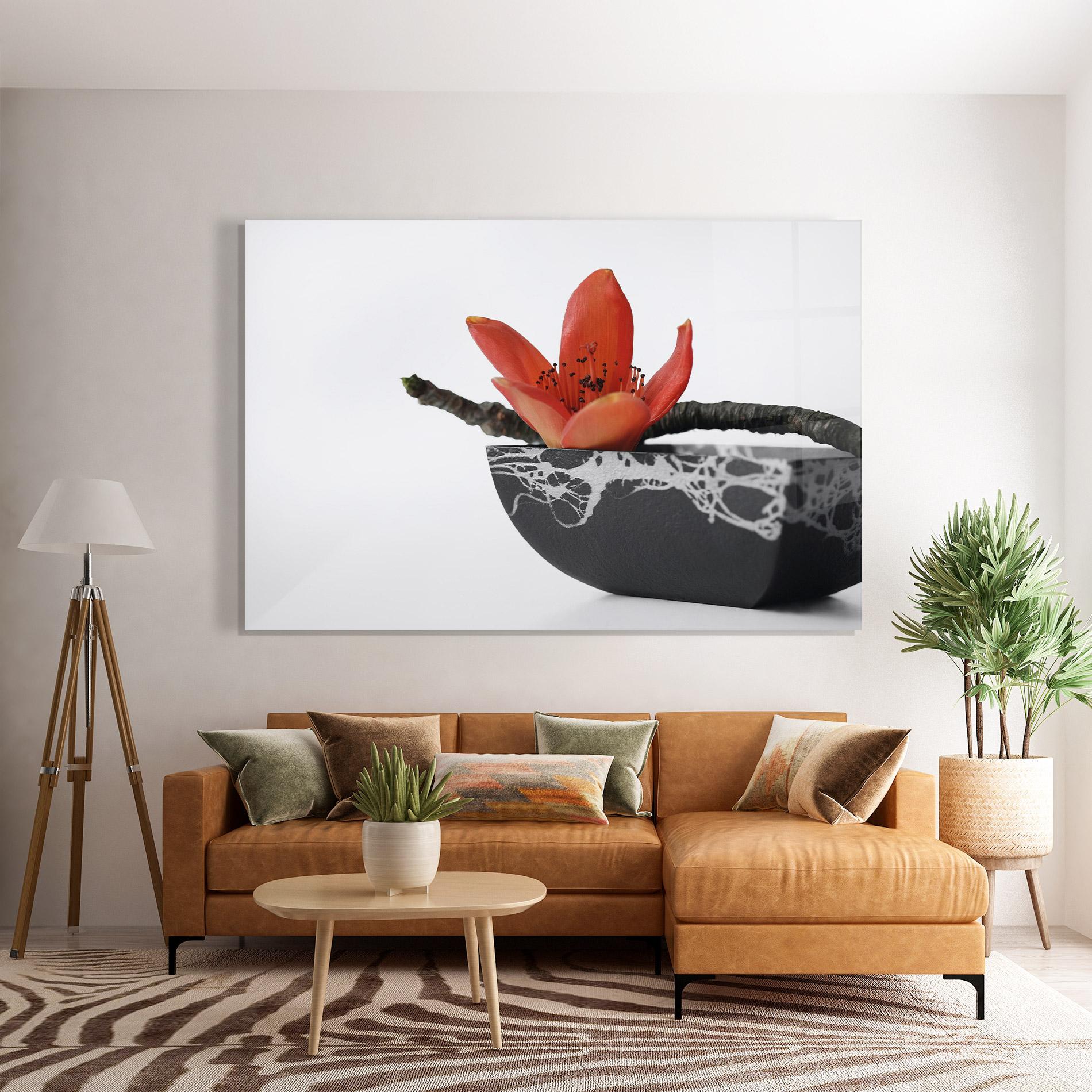 Tablou Sticla Black Marble Vase mockup 7