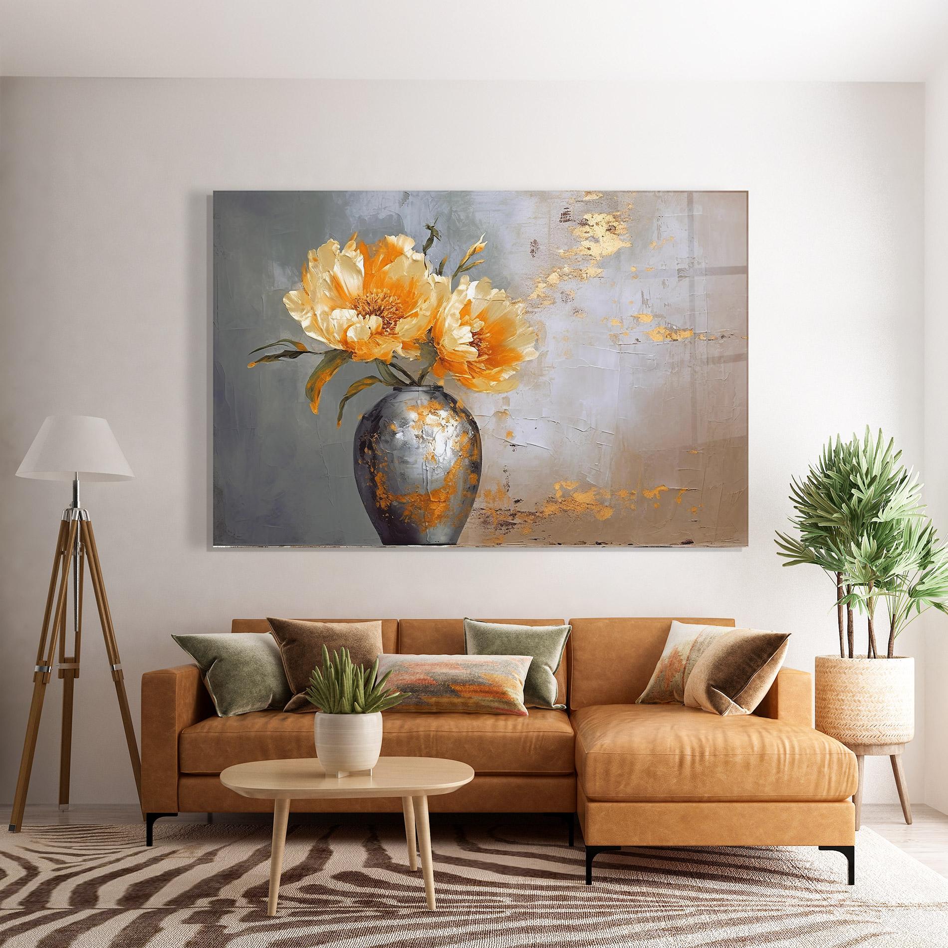 Tablou Sticla Grey Painting Vase mockup 7