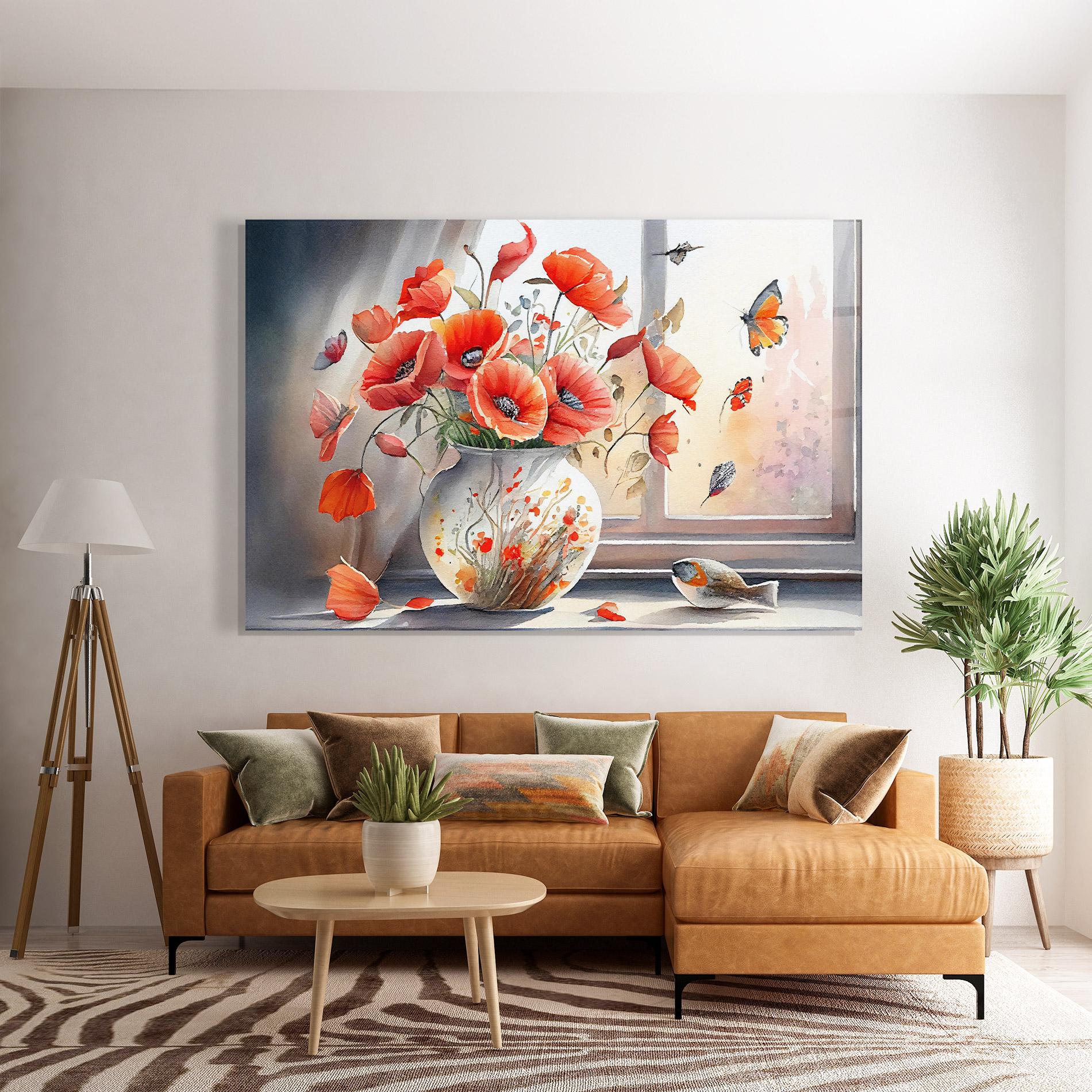 Tablou Sticla Poppies Vase mockup 7